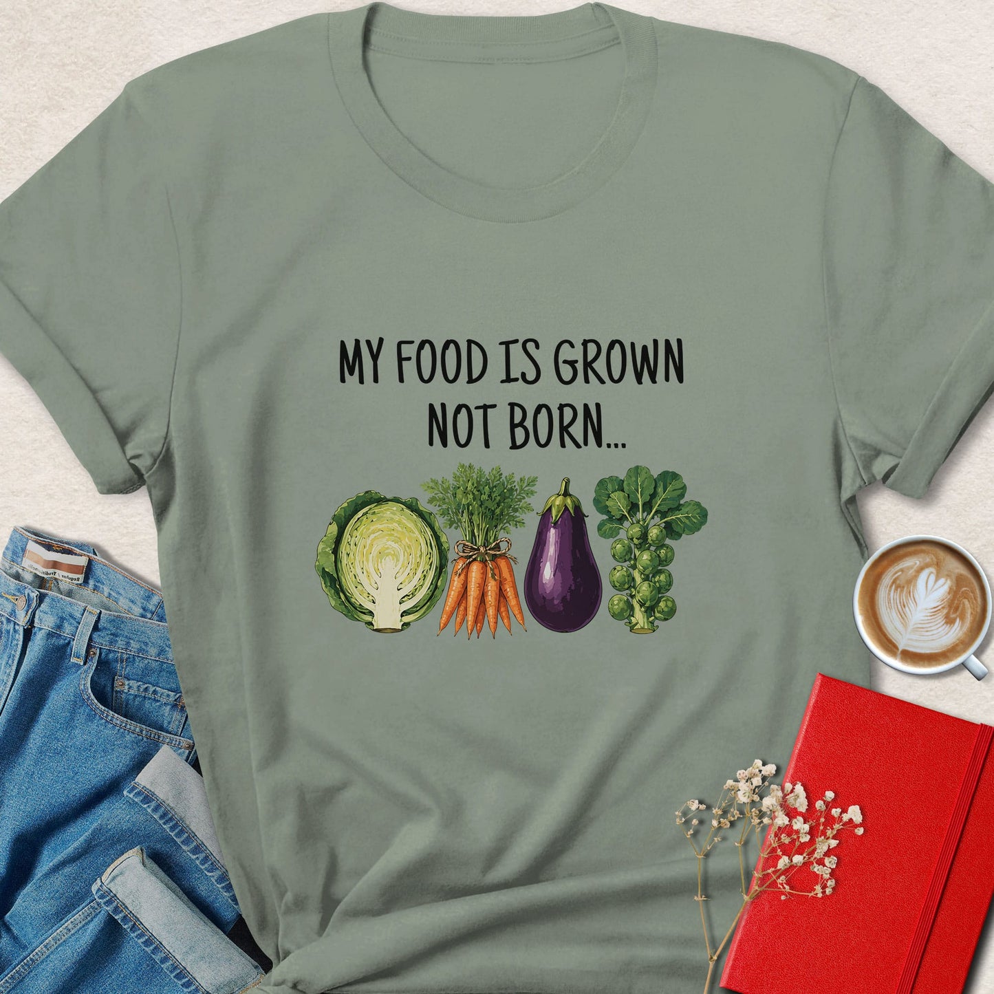 My Food Is Grown Not Born — Vegan T-Shirt