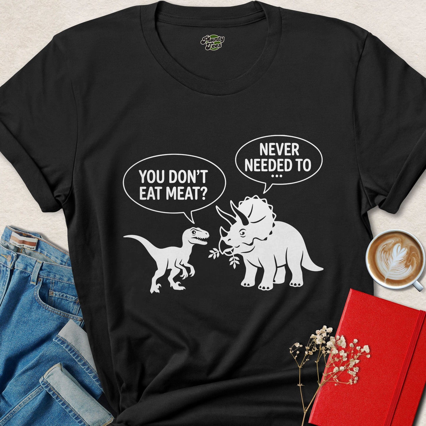You Don’t Eat Meat Funny Vegan Dinosaur Conversation Shirt