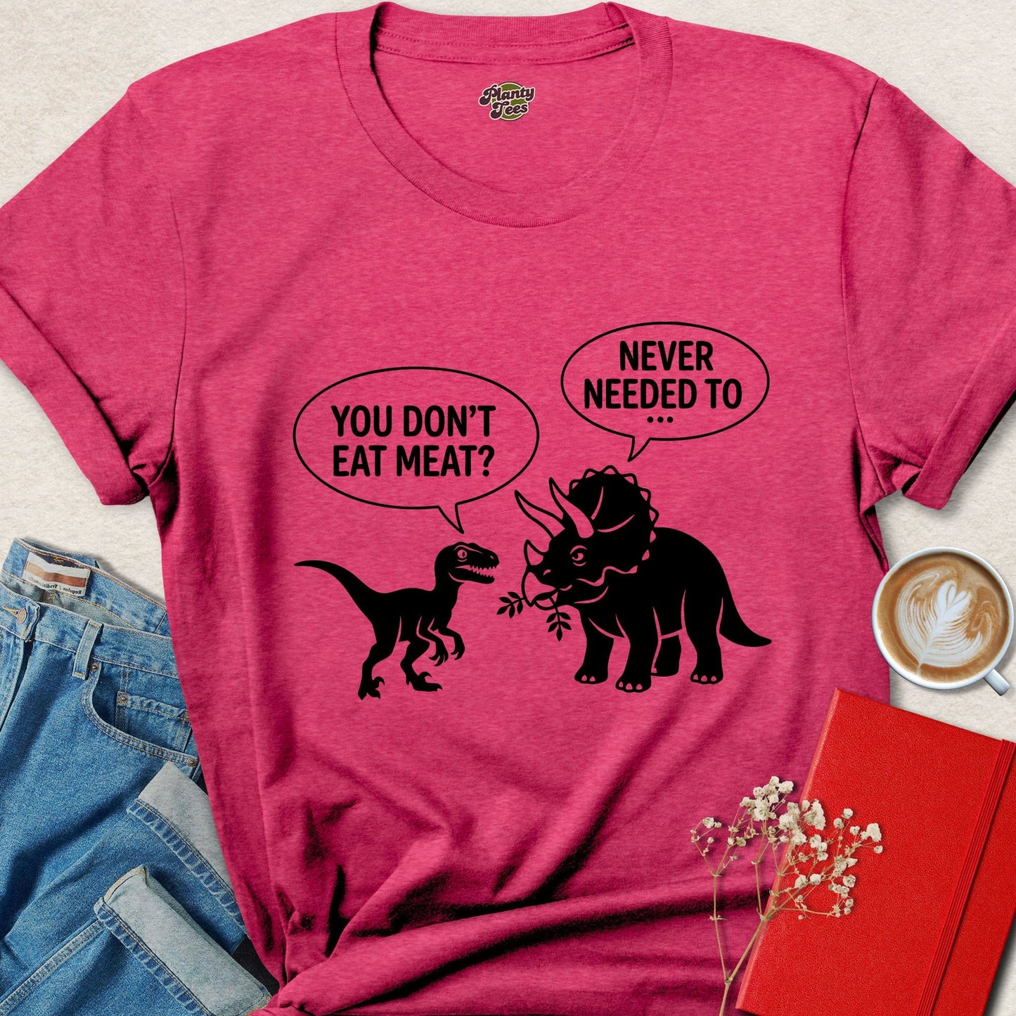 You Don’t Eat Meat Funny Vegan Dinosaur Conversation Shirt
