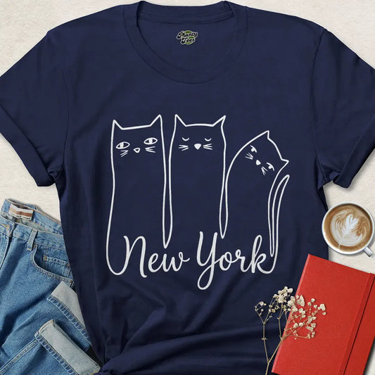 New York Cat Shirt – Minimalist Feline Design for Animal Lovers | Grab Yours Now