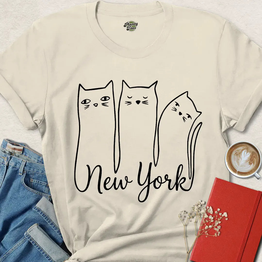 New York Cat Shirt – Minimalist Feline Design for Animal Lovers | Grab Yours Now