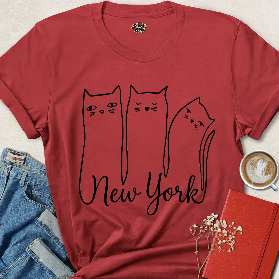 New York Cat Shirt – Minimalist Feline Design for Animal Lovers | Grab Yours Now