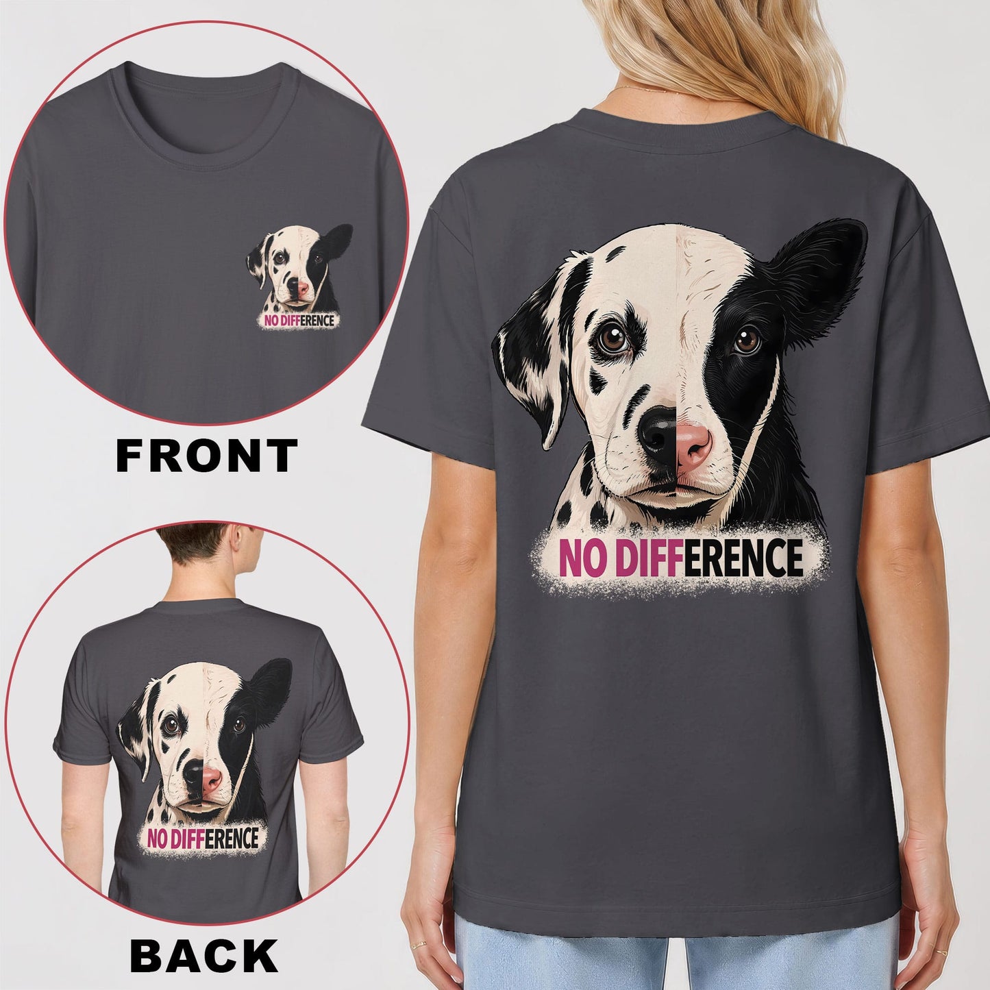 No Difference Back Print T-Shirt