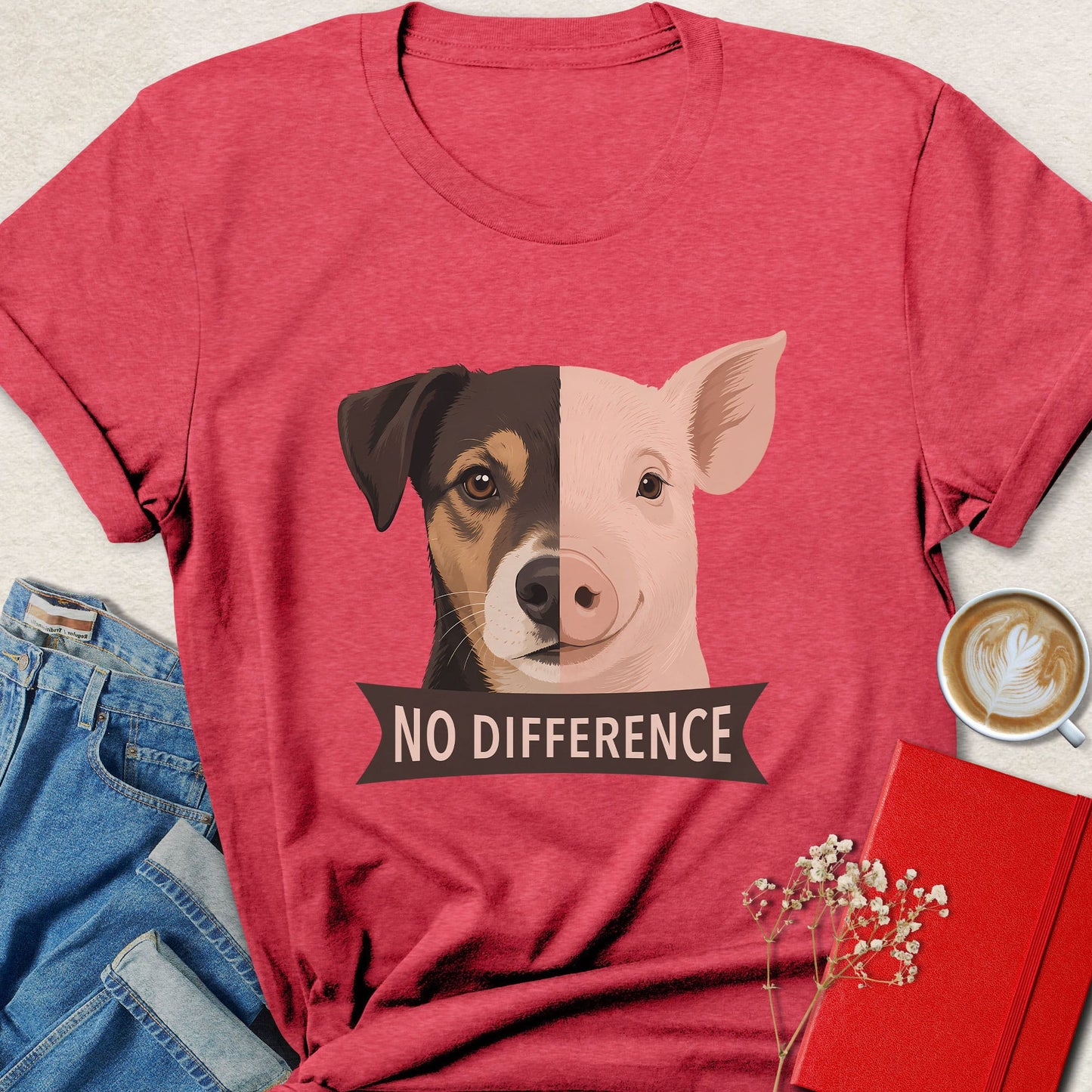 No Difference Dog and Pig T-Shirt