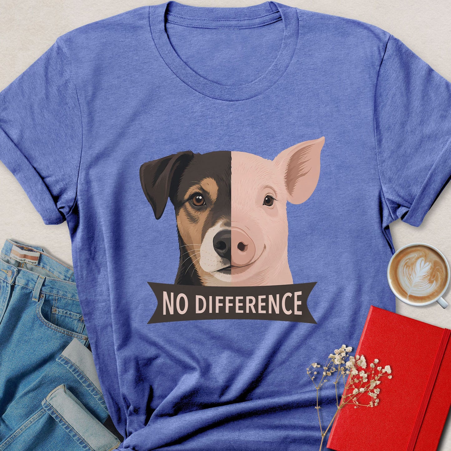 No Difference Dog and Pig T-Shirt
