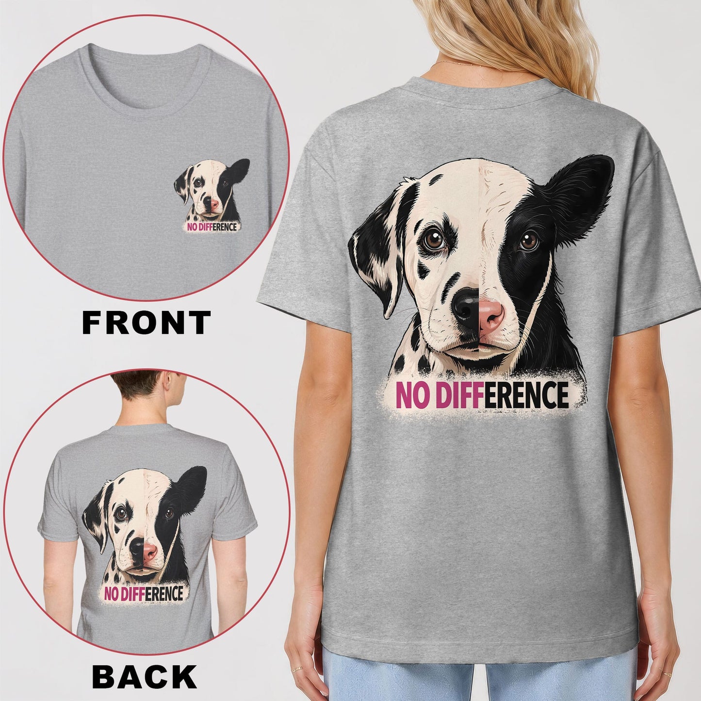 No Difference Back Print T-Shirt