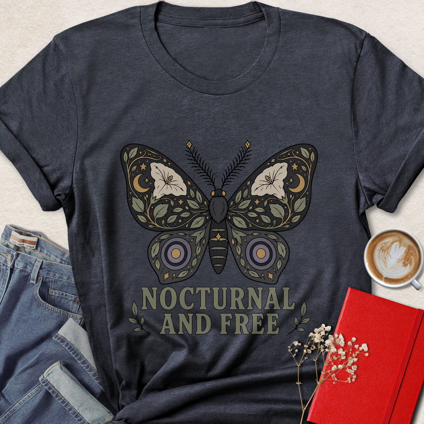 Nocturnal and Free Butterfly T-Shirt