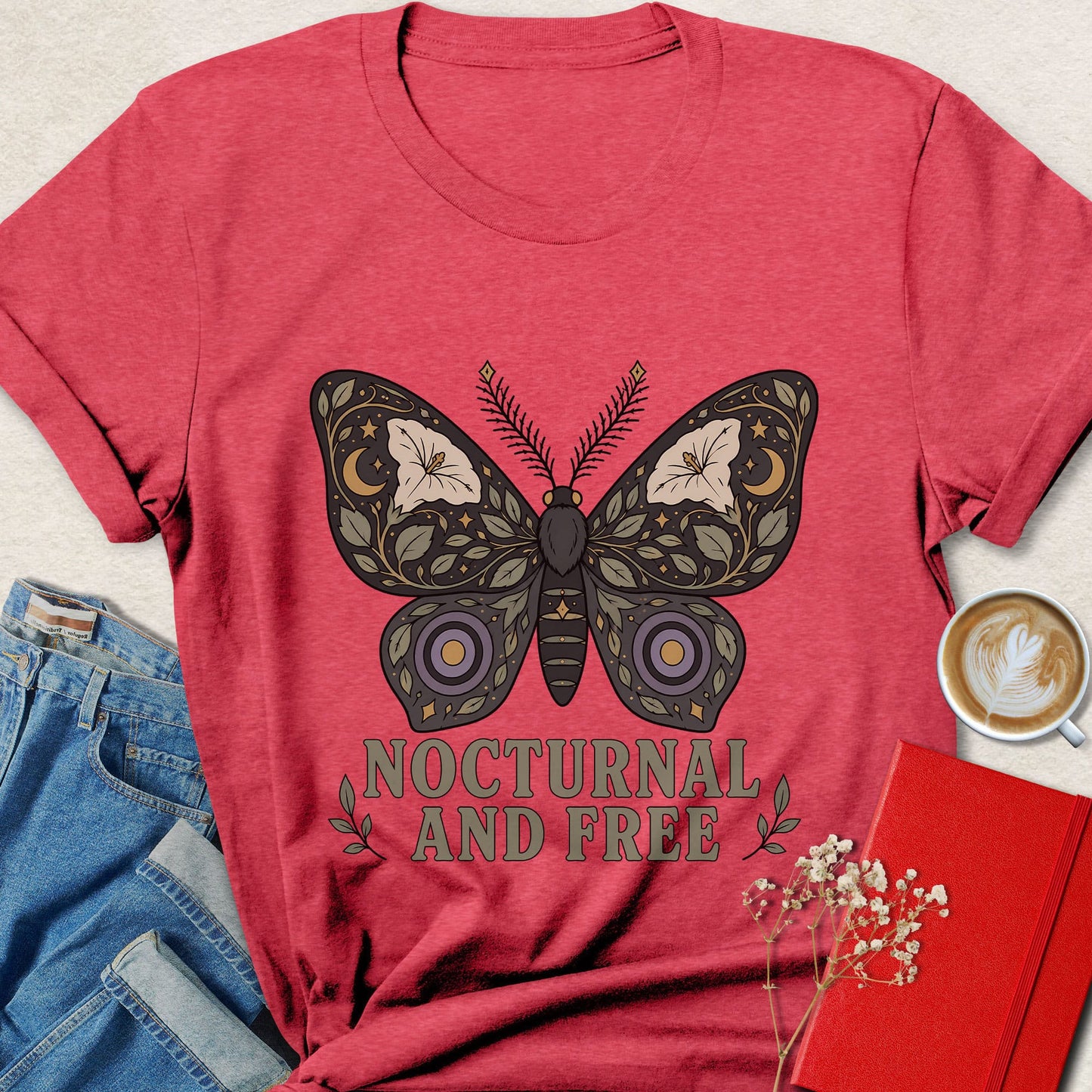 Nocturnal and Free Butterfly T-Shirt