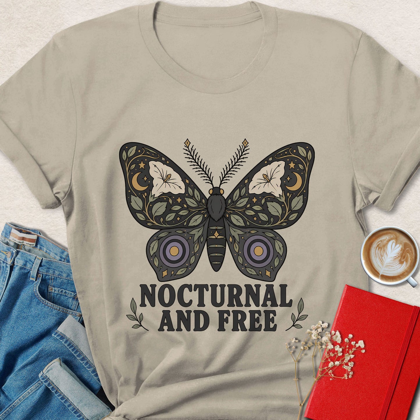 Nocturnal and Free Butterfly T-Shirt
