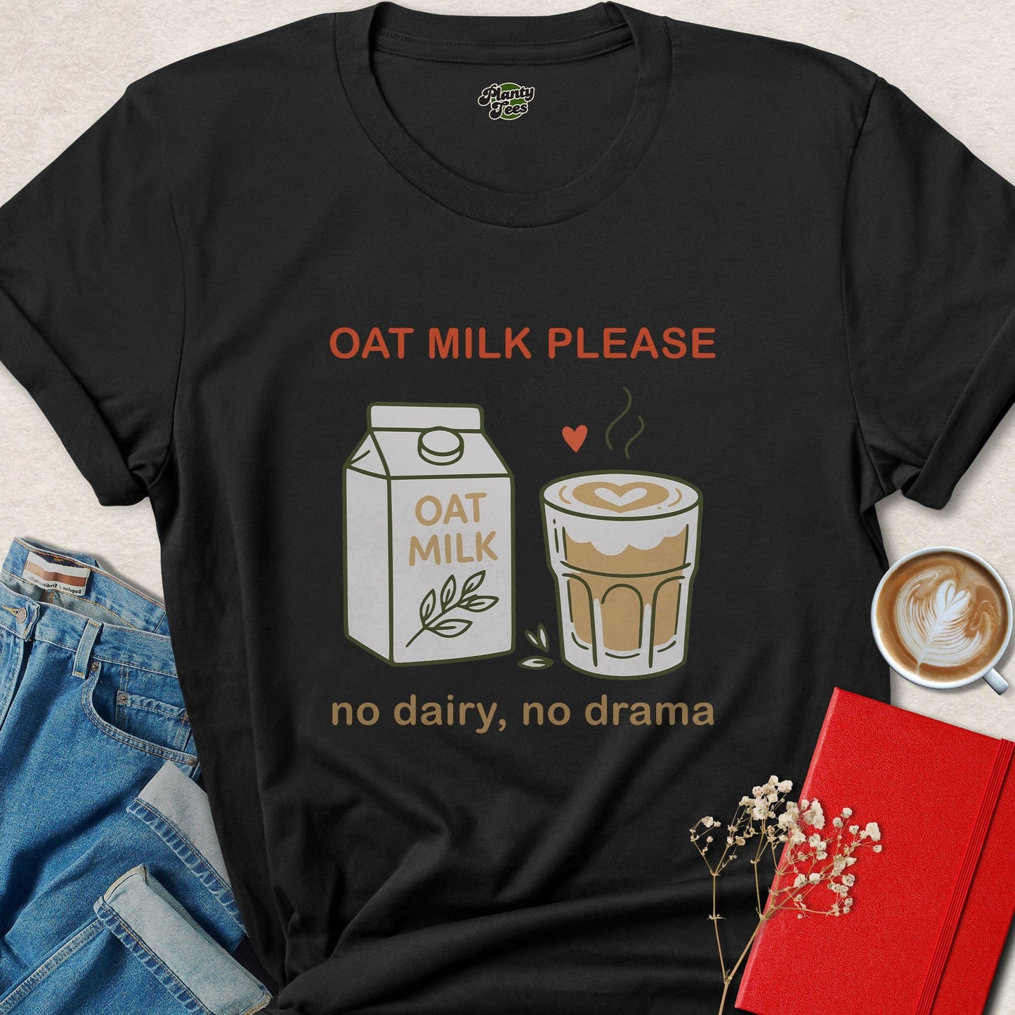 Oat Milk Vegan Coffee Lover Dairy Free Shirt