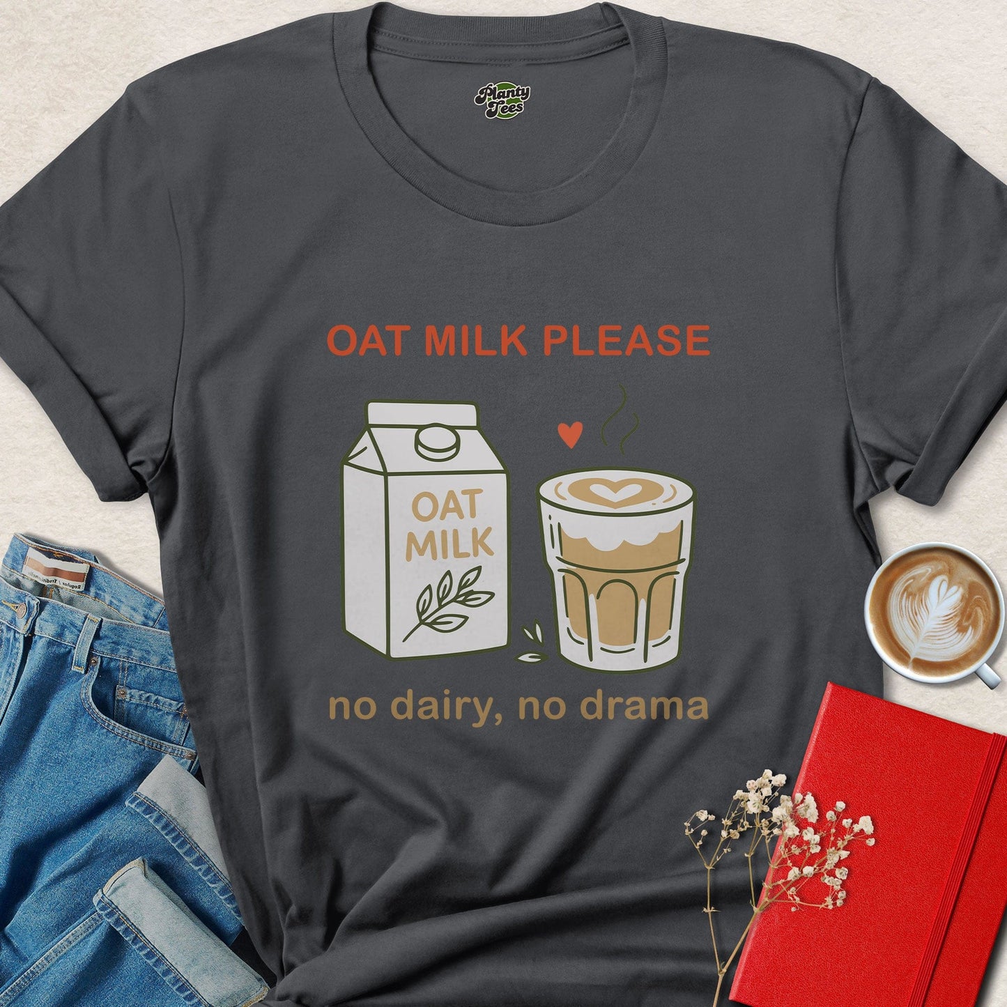 Oat Milk Vegan Coffee Lover Dairy Free Shirt