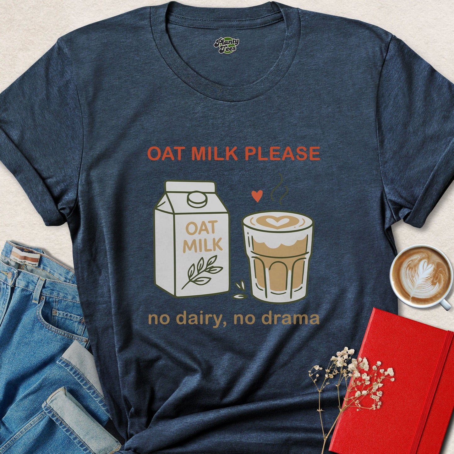 Oat Milk Vegan Coffee Lover Dairy Free Shirt