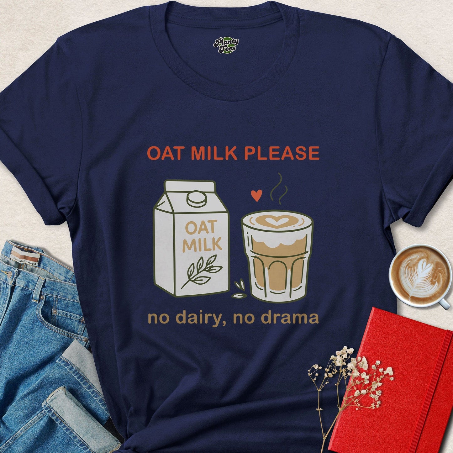 Oat Milk Vegan Coffee Lover Dairy Free Shirt
