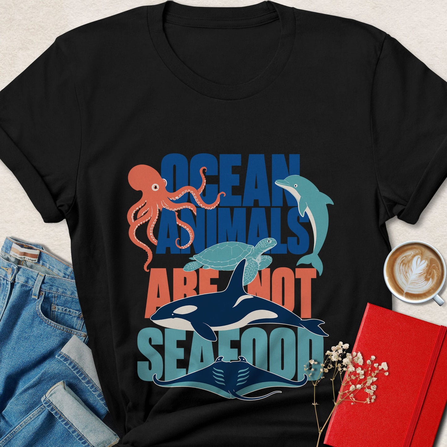 Ocean Animals Are Not Seafood Vegan T-Shirt