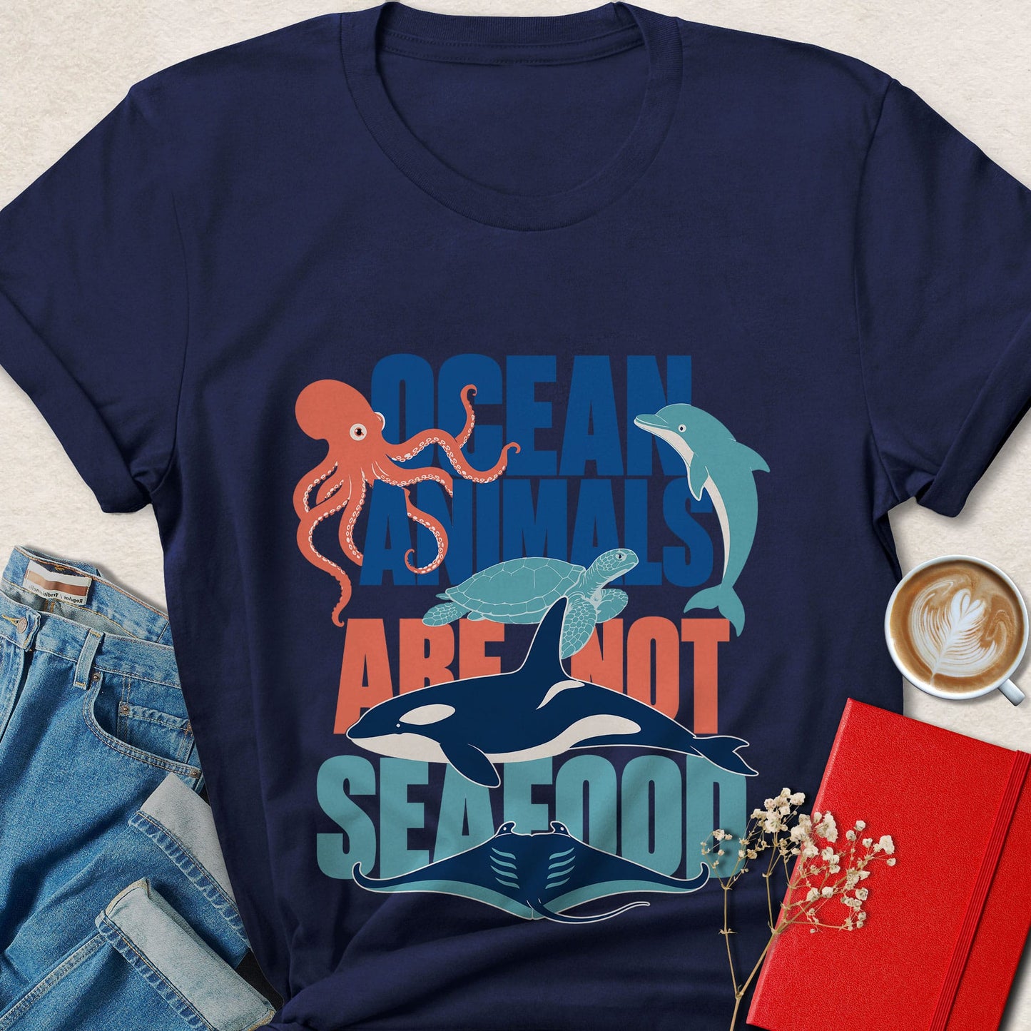 Ocean Animals Are Not Seafood Vegan T-Shirt