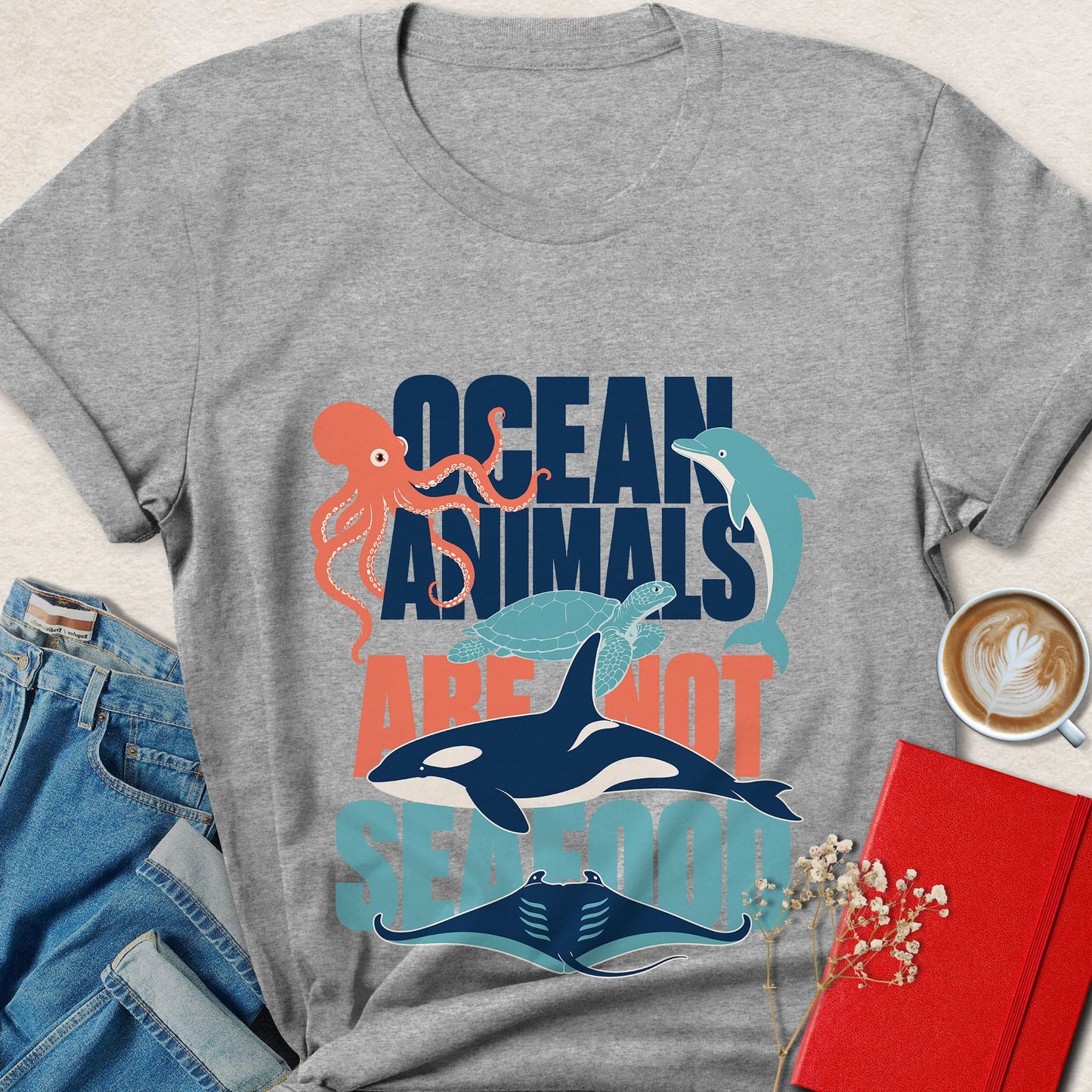 Ocean Animals Are Not Seafood Vegan T-Shirt