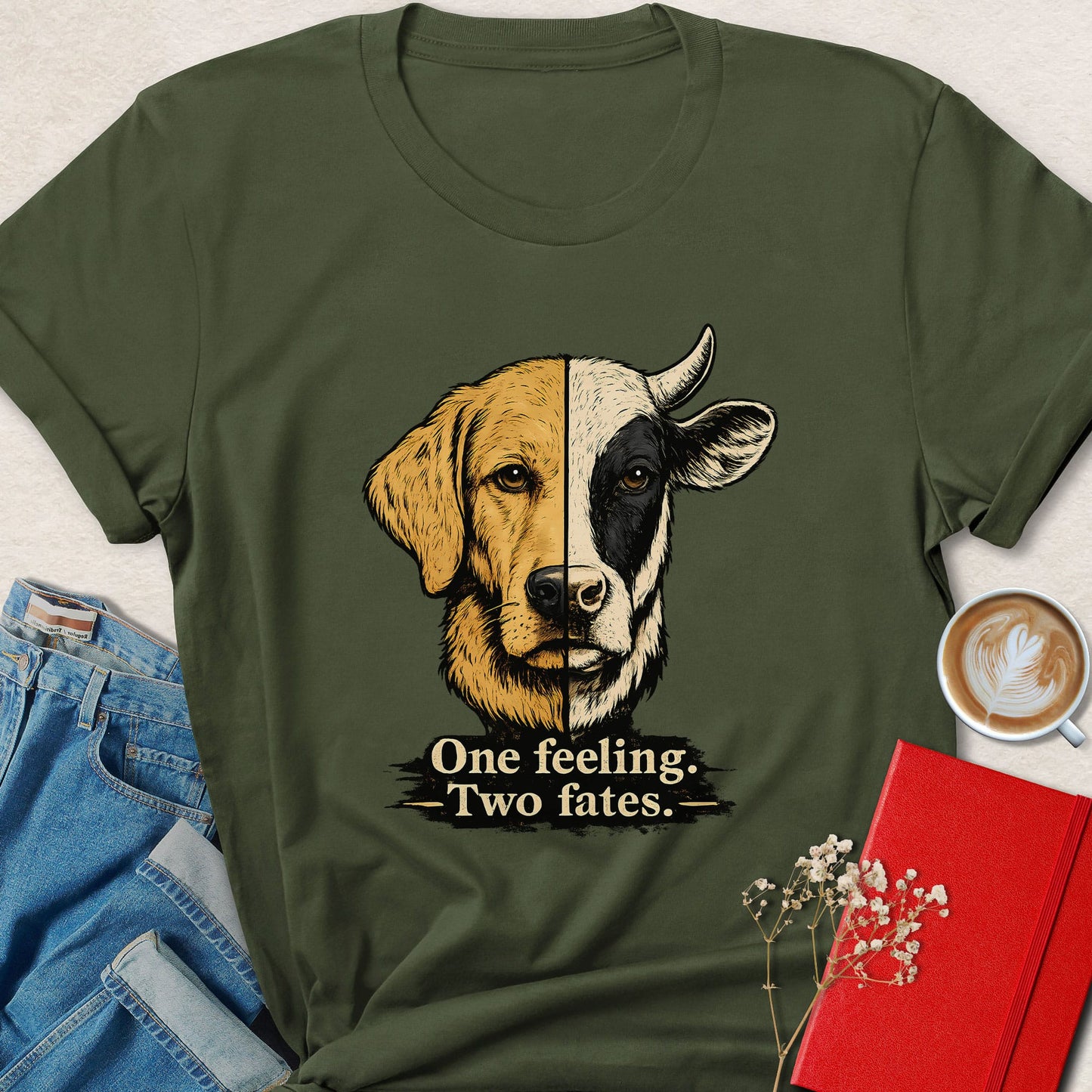 One Feeling Two Fates Animal Rights T-Shirt