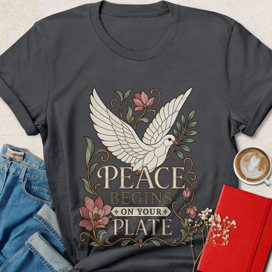 Peace Begins on Your Plate Dove Vegan T-shirt