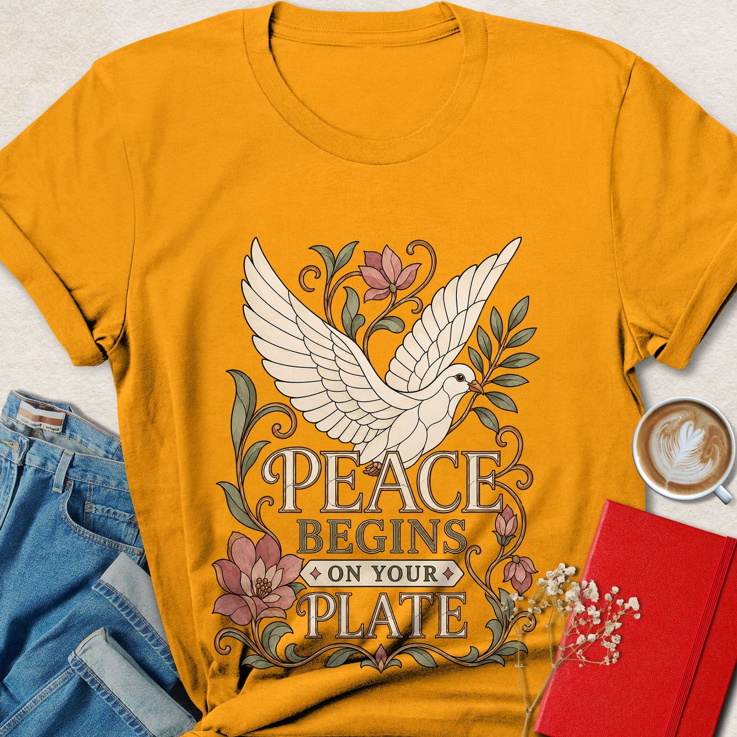 Peace Begins on Your Plate Dove Vegan T-shirt
