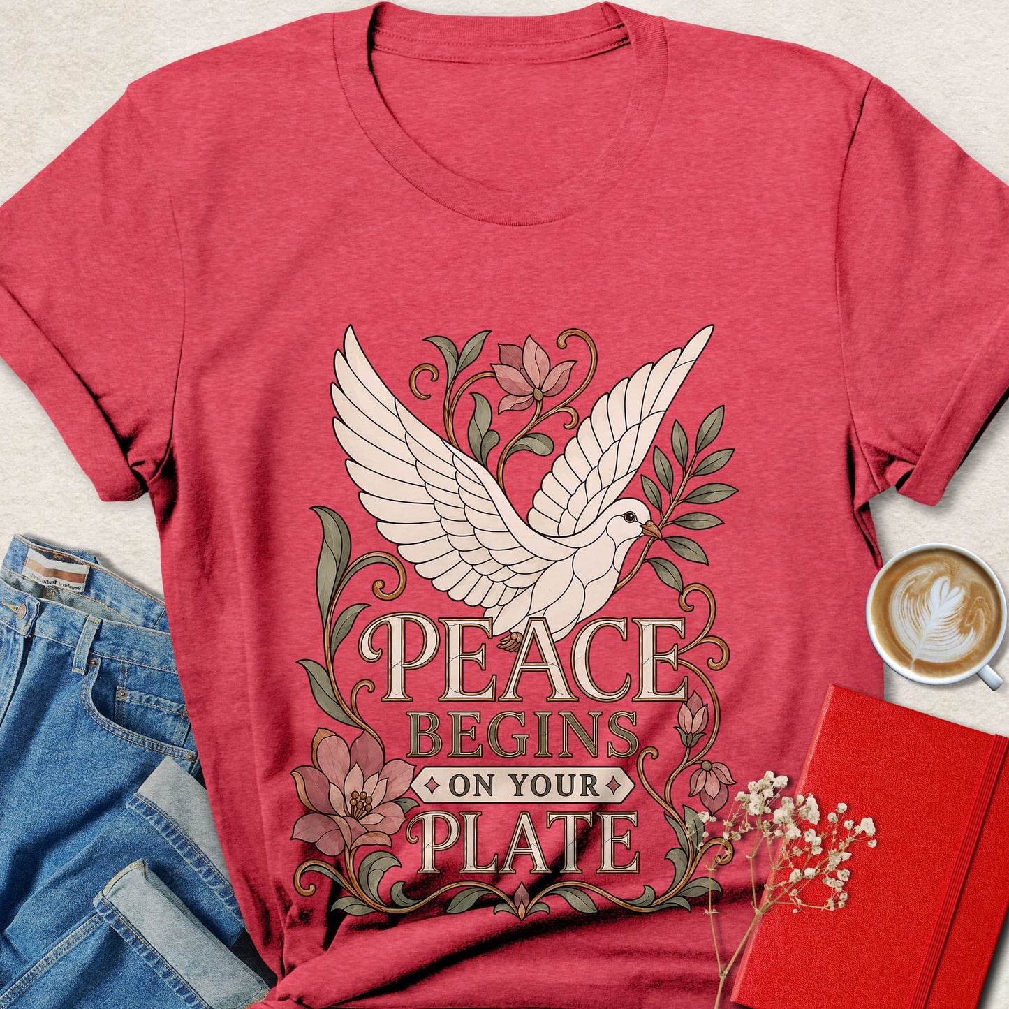 Peace Begins on Your Plate Dove Vegan T-shirt