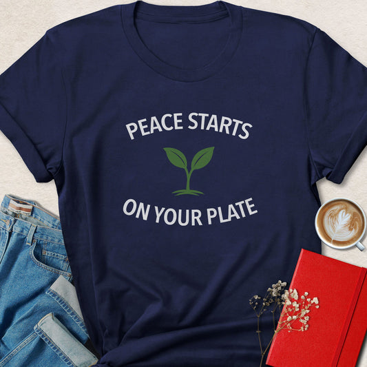 Peace Starts on Your Plate Minimalist Sprout T-Shirt