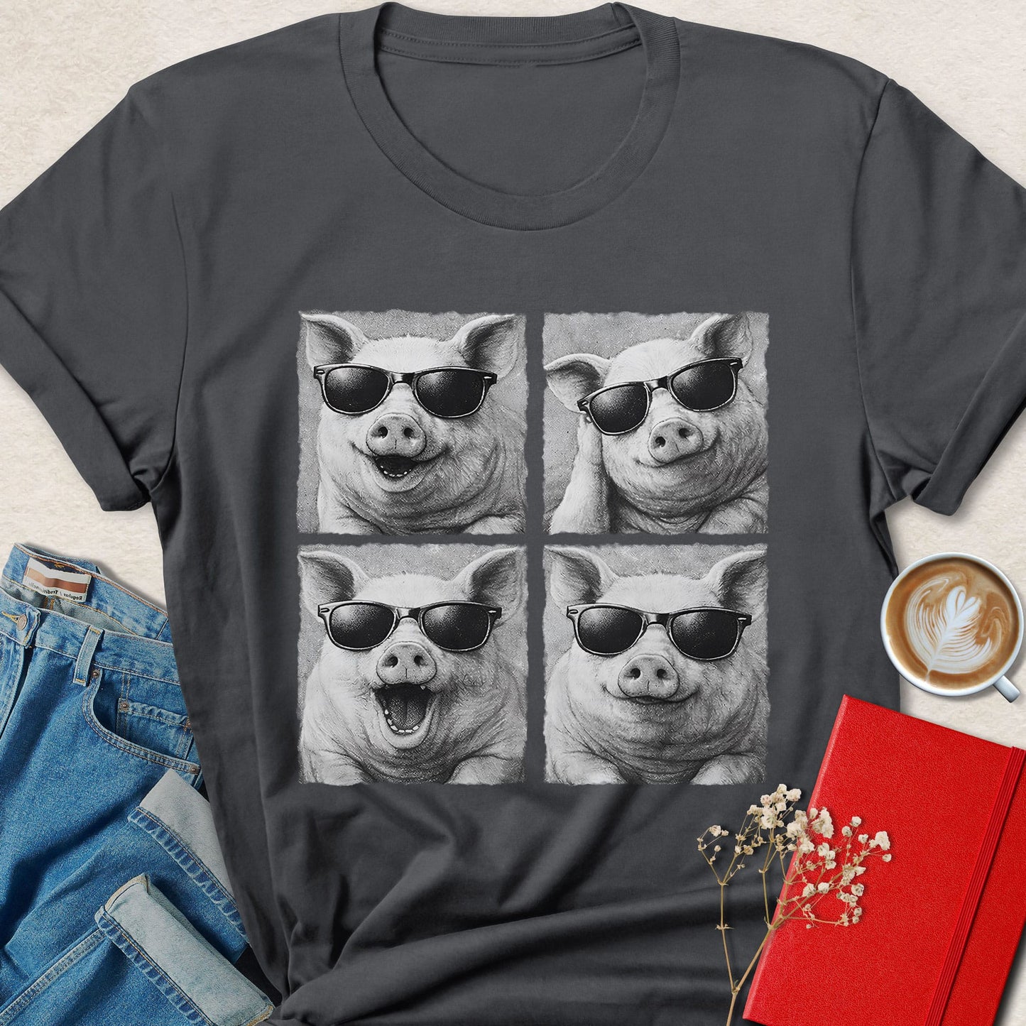 Funny Pig Vegan Shirt Animal Lover Plant Based Graphic Tee