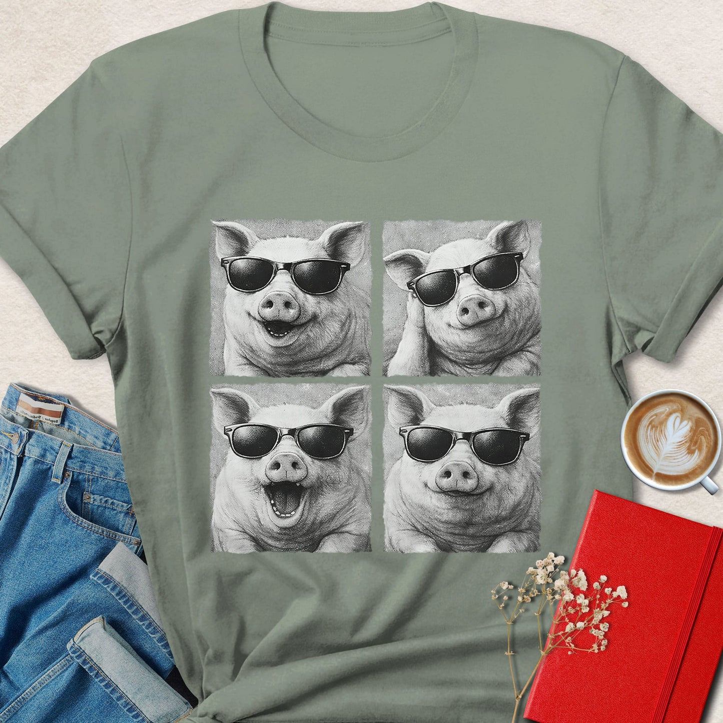 Funny Pig Vegan Shirt Animal Lover Plant Based Graphic Tee