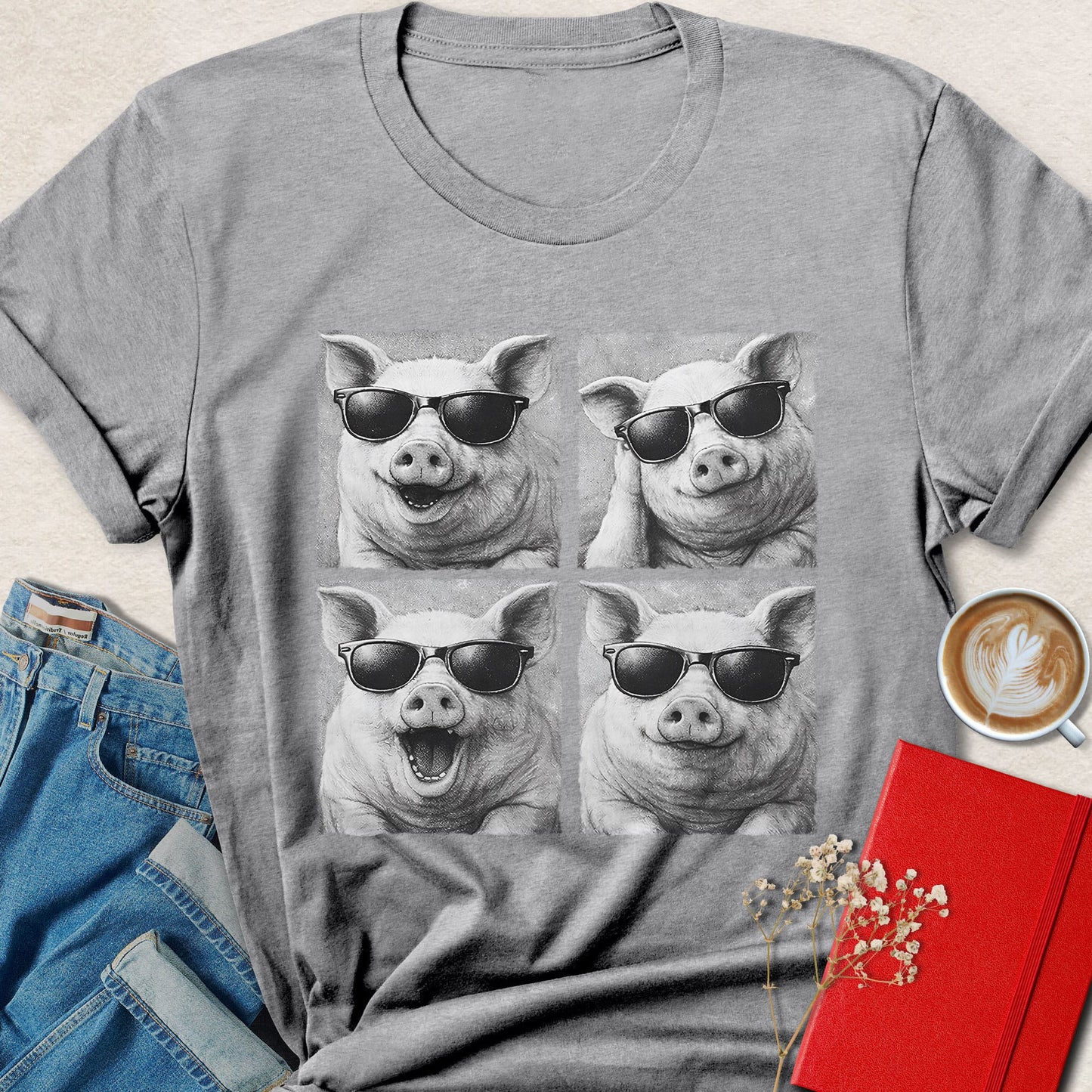 Funny Pig Vegan Shirt Animal Lover Plant Based Graphic Tee