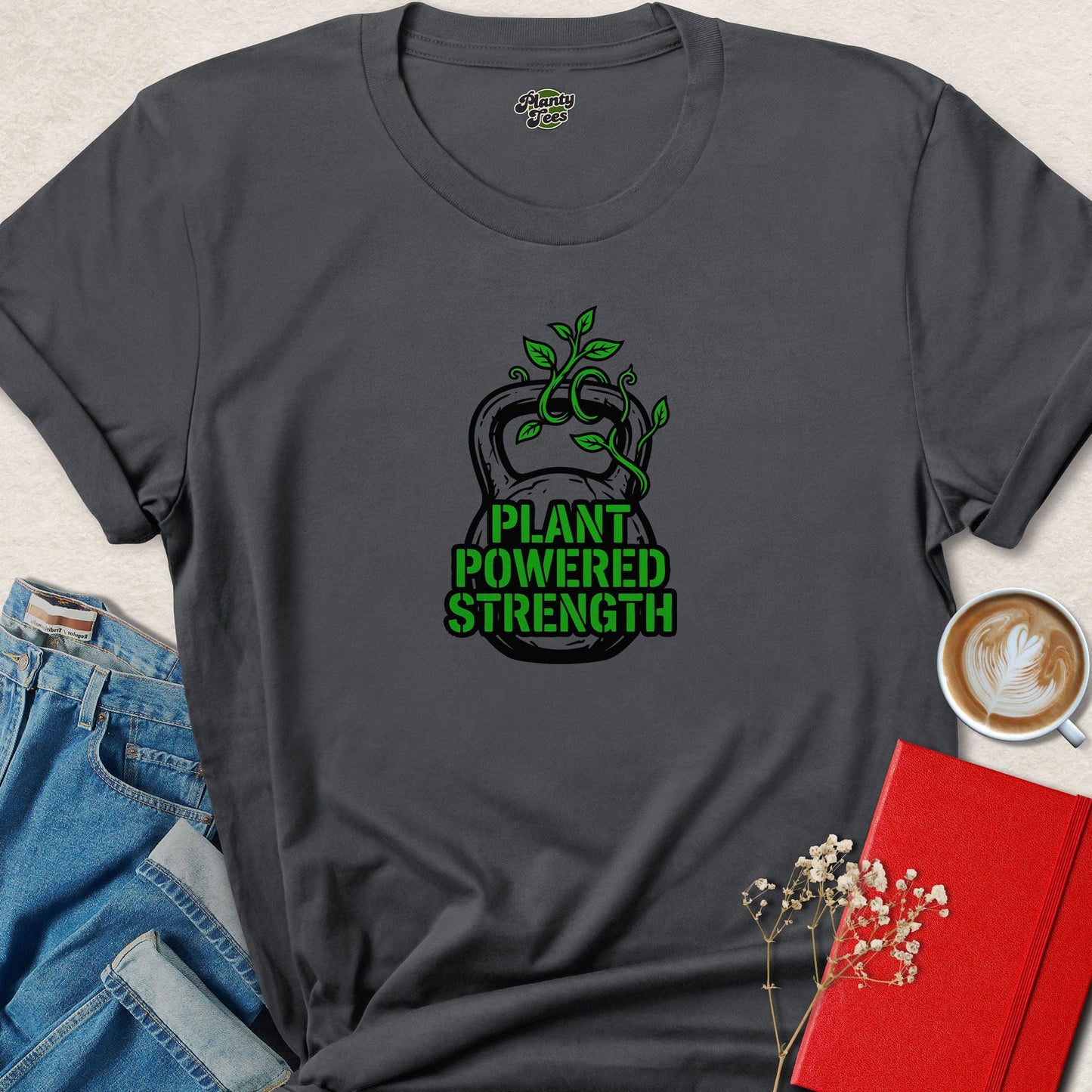 Plant Powered Strength Vegan Shirt | Vegan Gym Graphic Tee