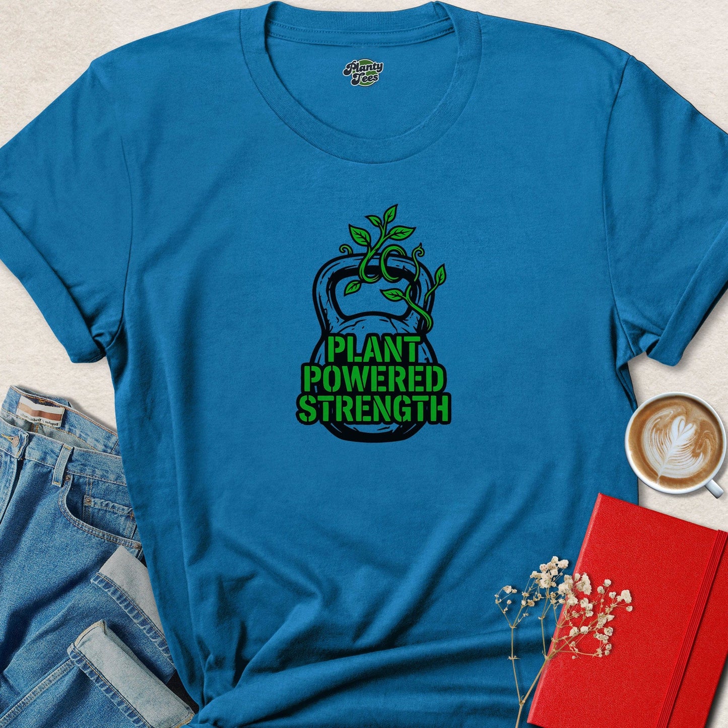 Plant Powered Strength Vegan Shirt | Vegan Gym Graphic Tee