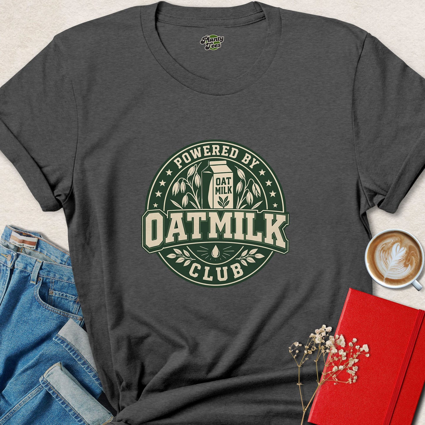 Powered by Oat Milk Vegan Plant Based Lifestyle Shirt
