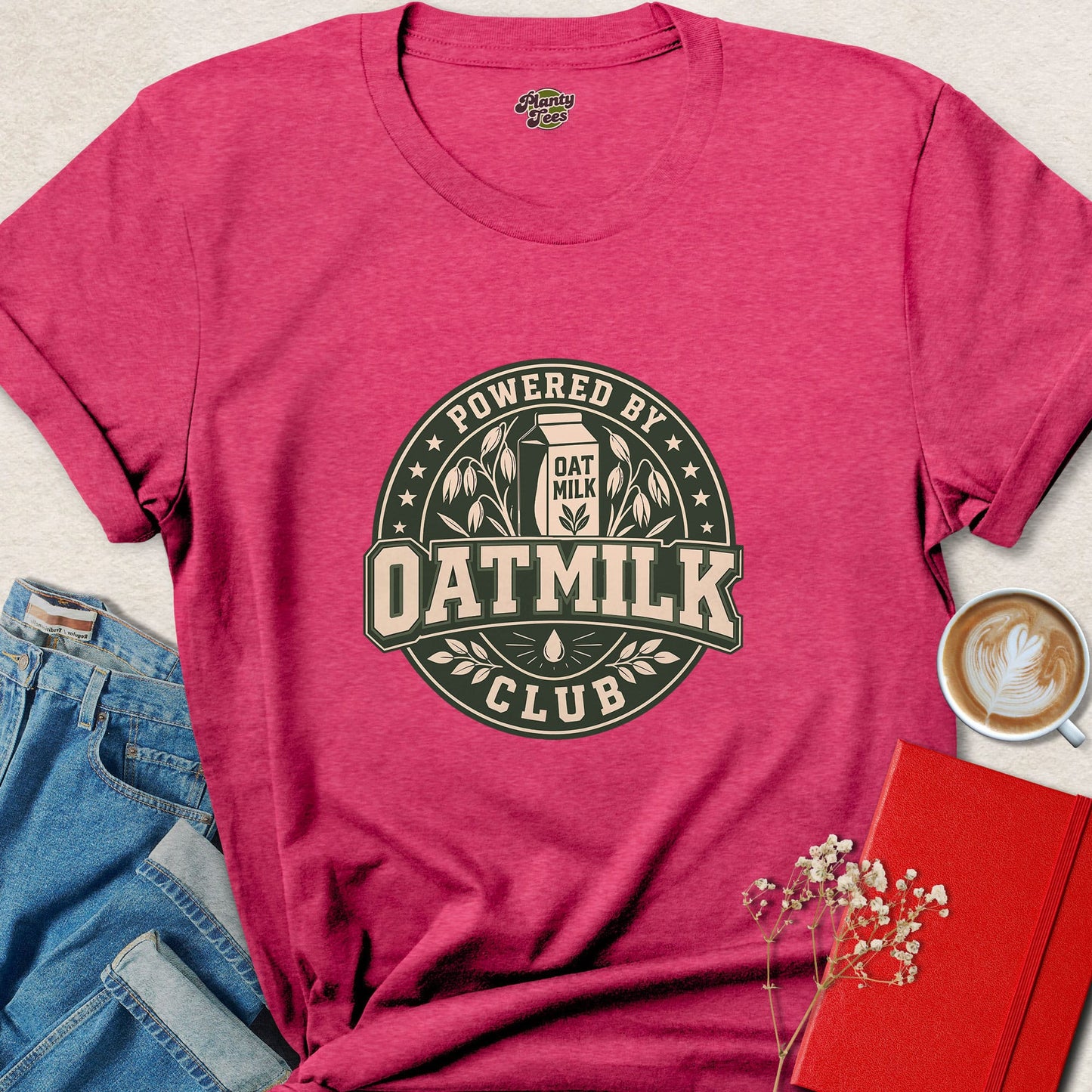 Powered by Oat Milk Vegan Plant Based Lifestyle Shirt