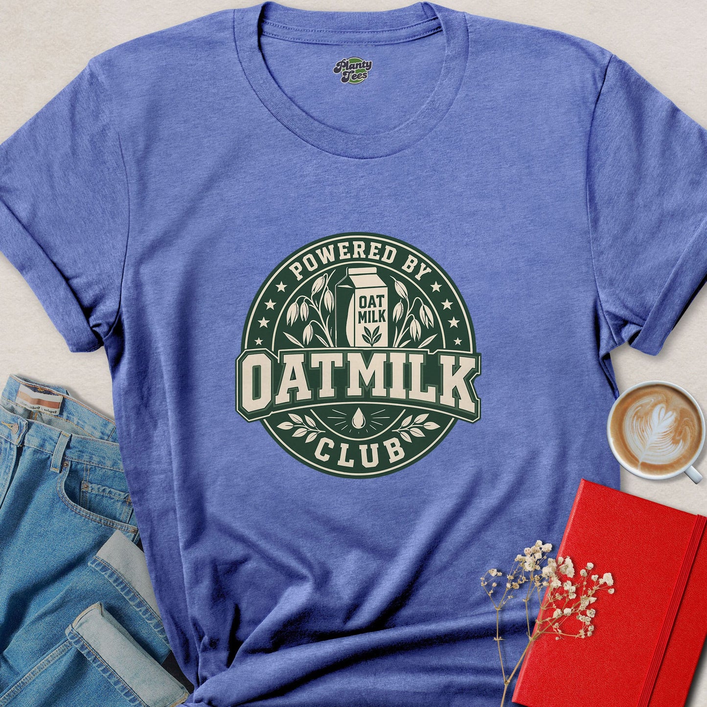 Powered by Oat Milk Vegan Plant Based Lifestyle Shirt