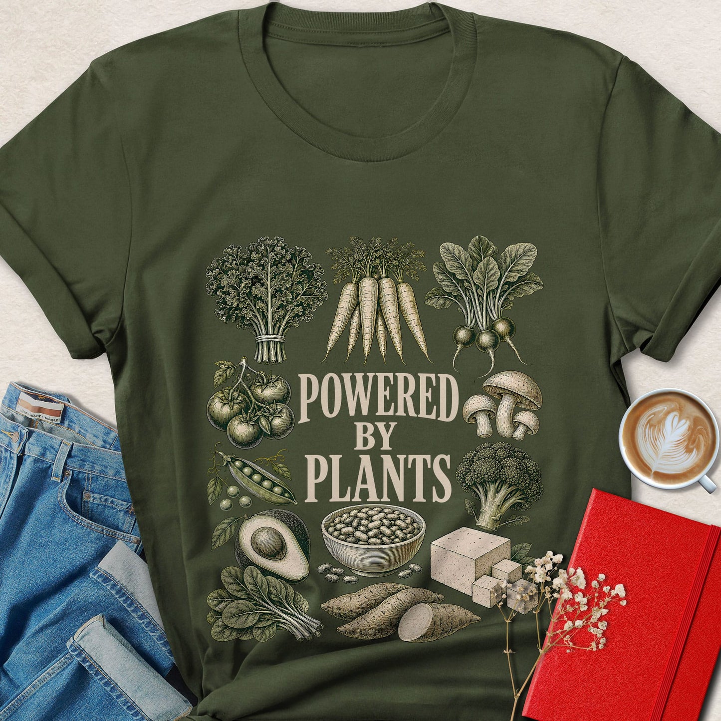 Powered by Plants Vintage Botanical T-Shirt