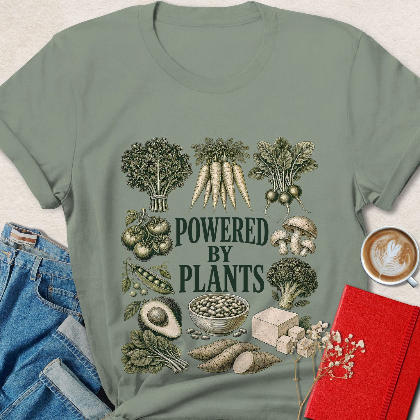 Powered by Plants Vintage Botanical T-Shirt