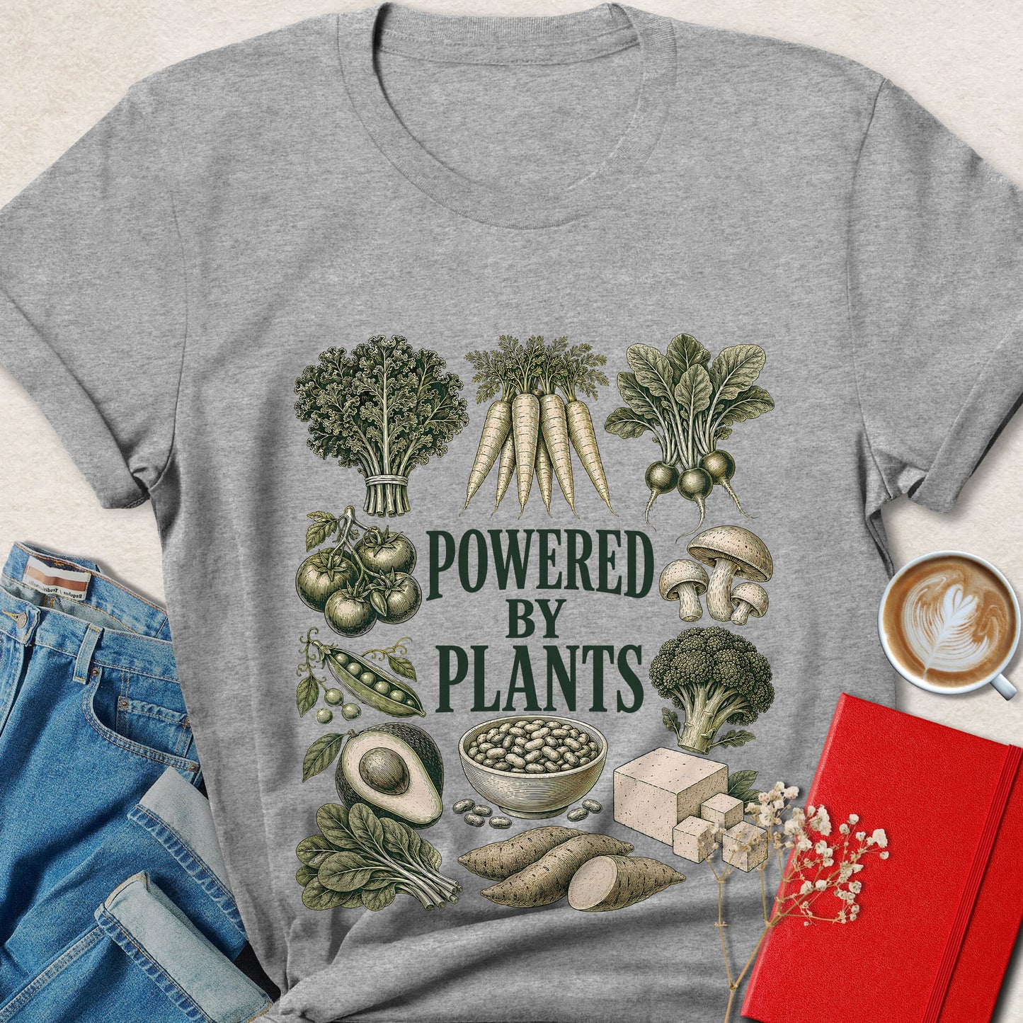 Powered by Plants Vintage Botanical T-Shirt