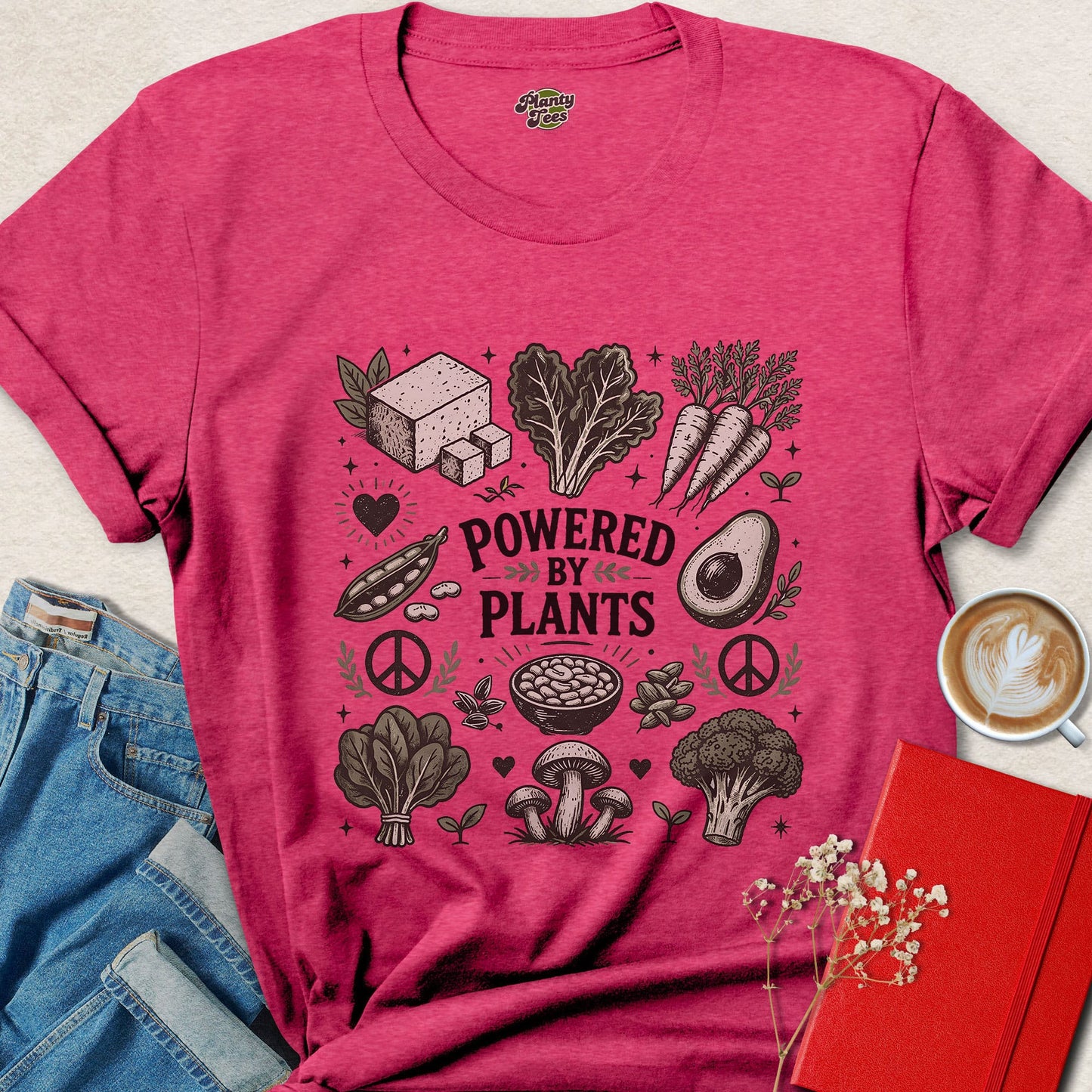 Powered by Plants Vegan Plant Based Lifestyle Shirt
