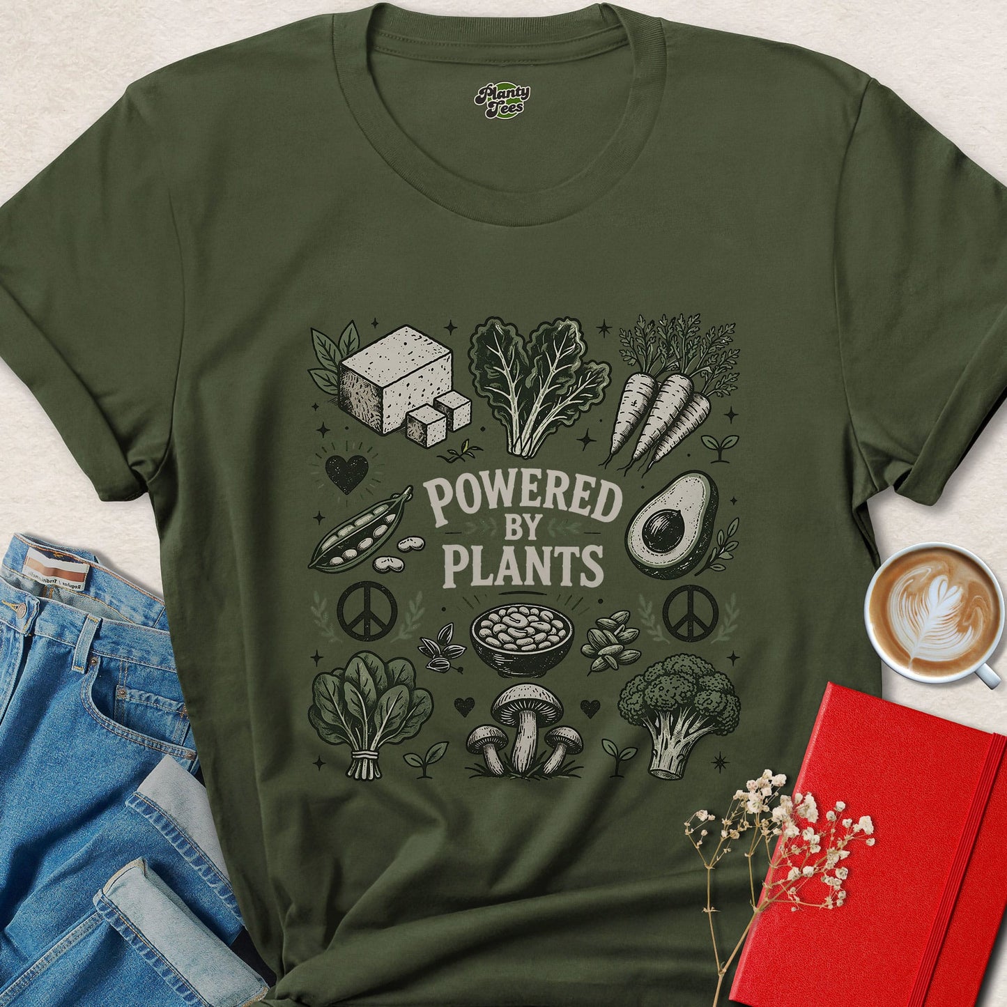 Powered by Plants Vegan Plant Based Lifestyle Shirt