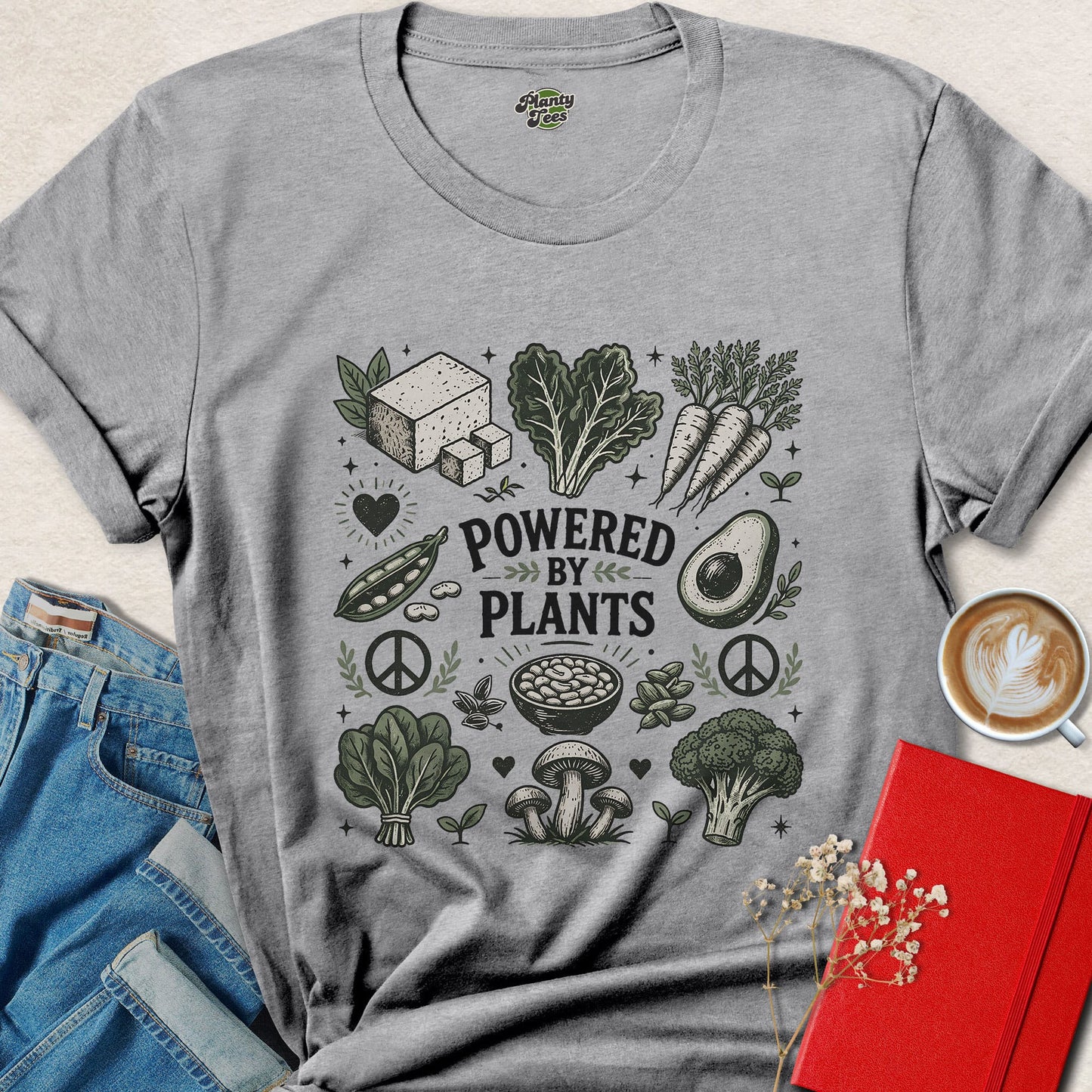 Powered by Plants Vegan Plant Based Lifestyle Shirt