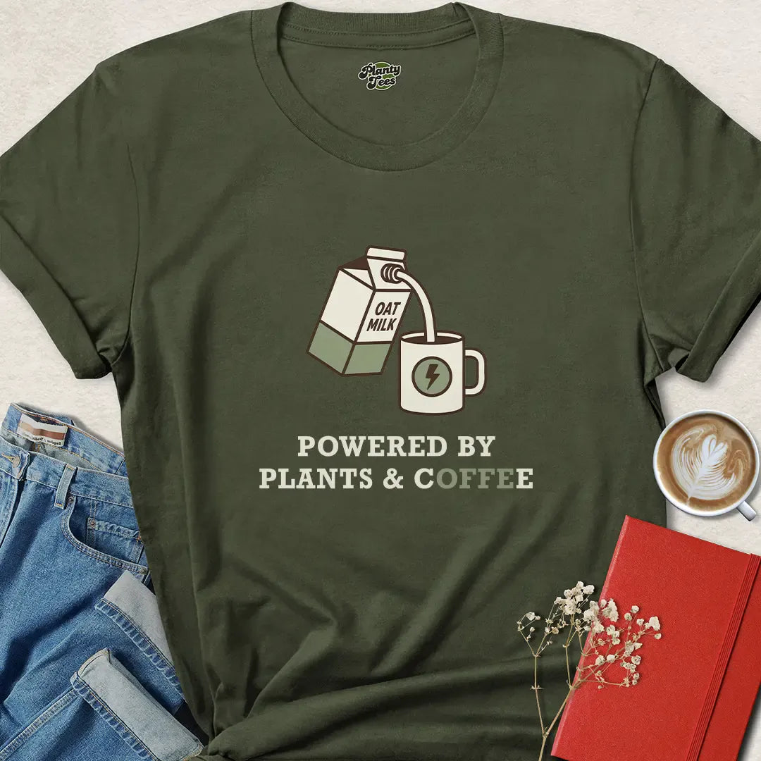 Vegan Coffee Lover Shirt – Powered by Plants