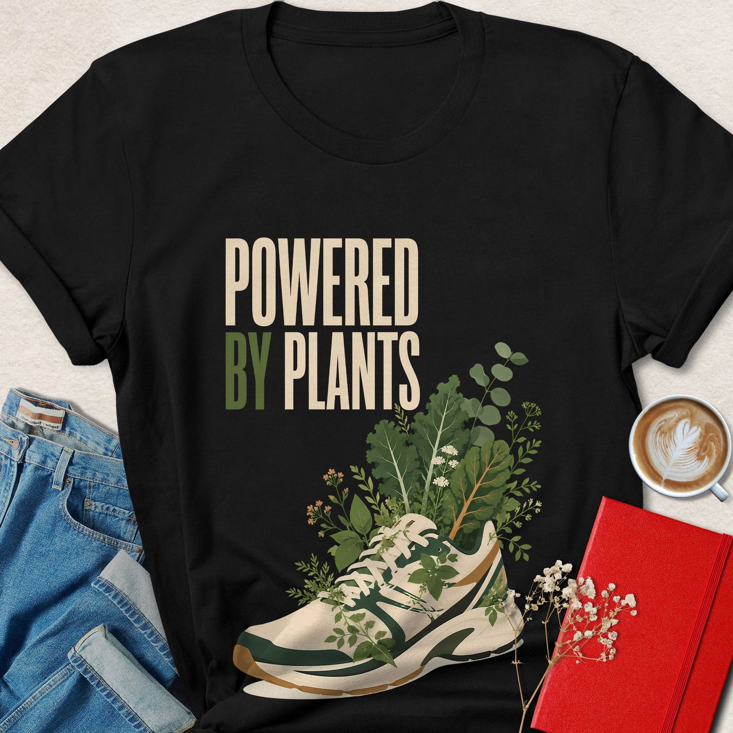 Powered by Plants Sneaker Vegan Plant Based T-Shirt
