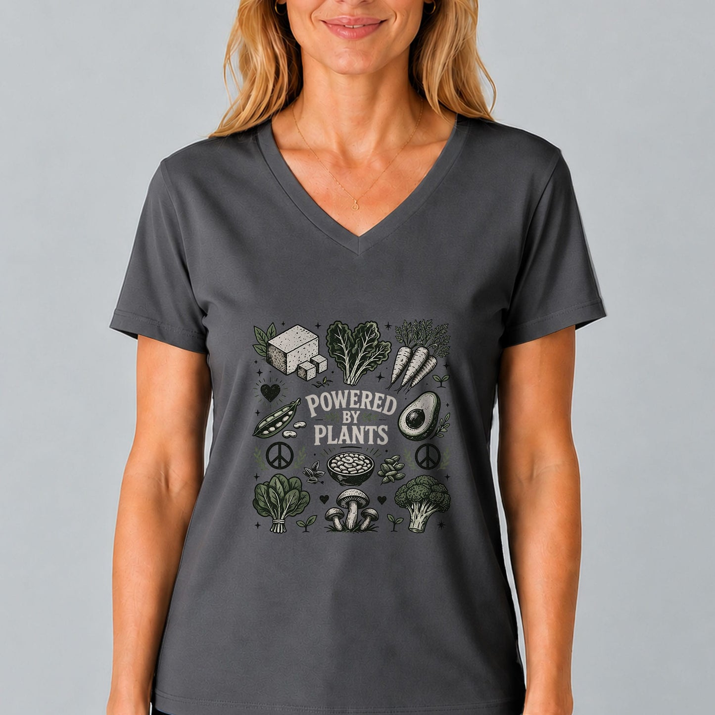Powered By Plants V-Neck T-Shirt