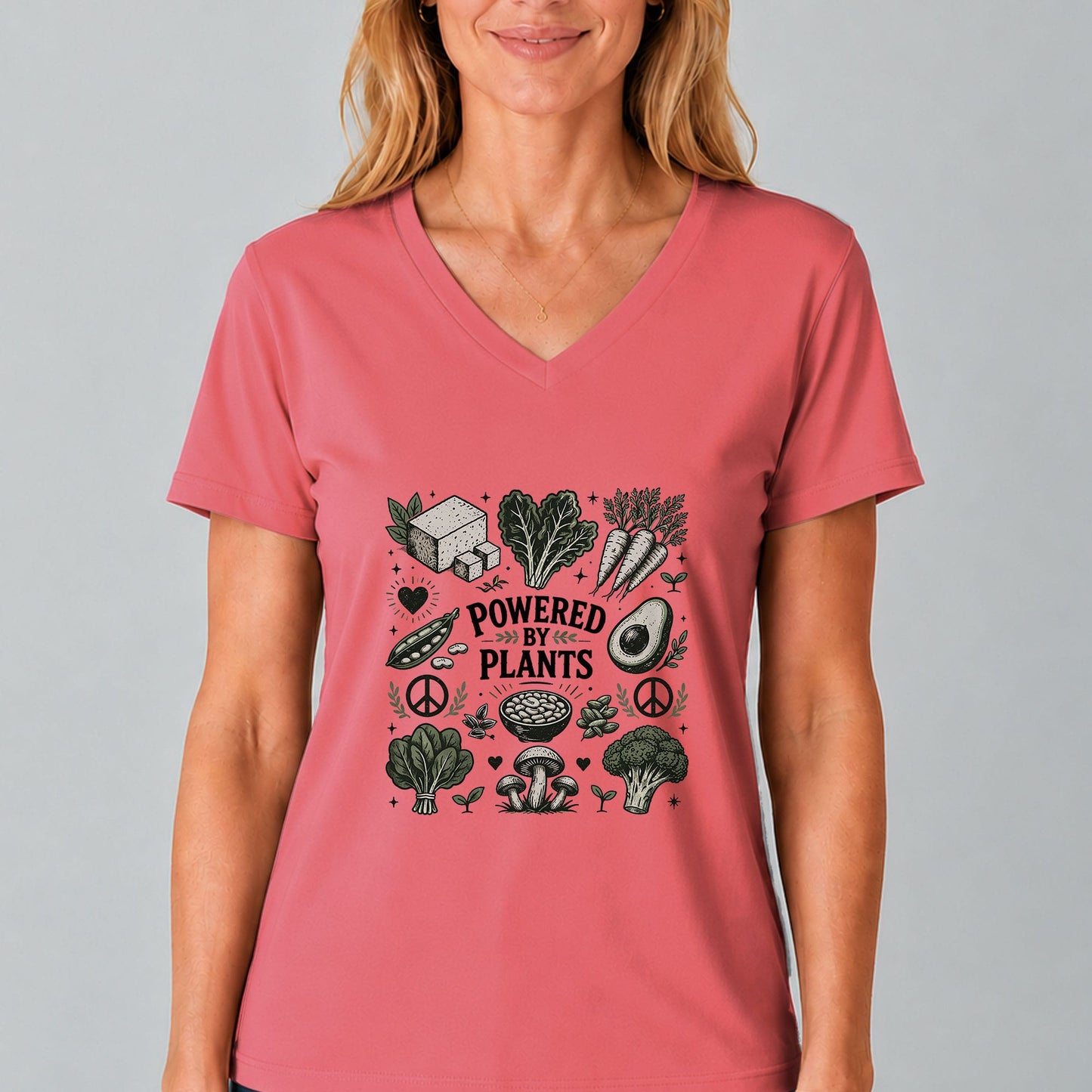 Powered By Plants V-Neck T-Shirt