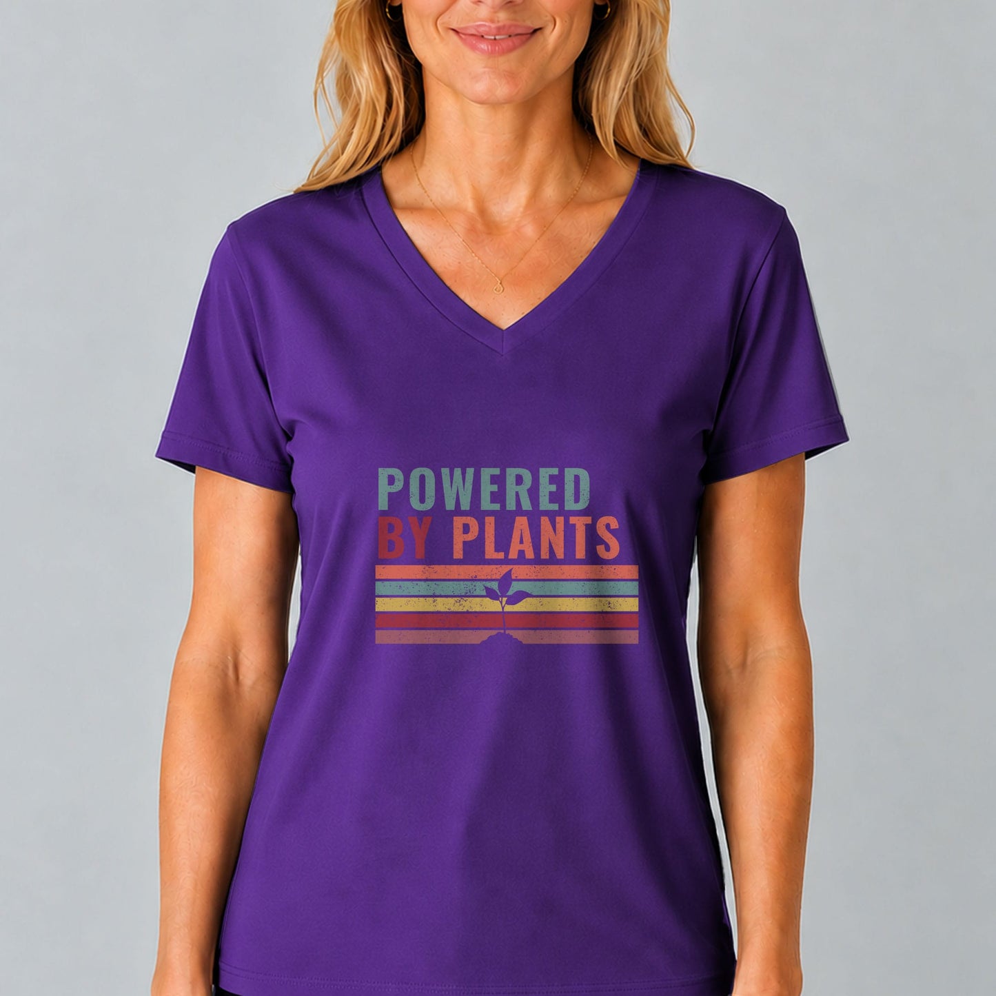 Powered By Plants V-Neck T-Shirt