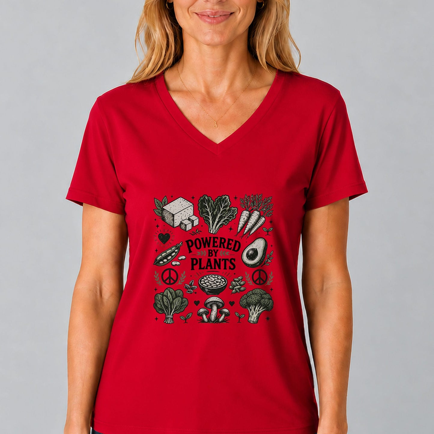 Powered By Plants V-Neck T-Shirt