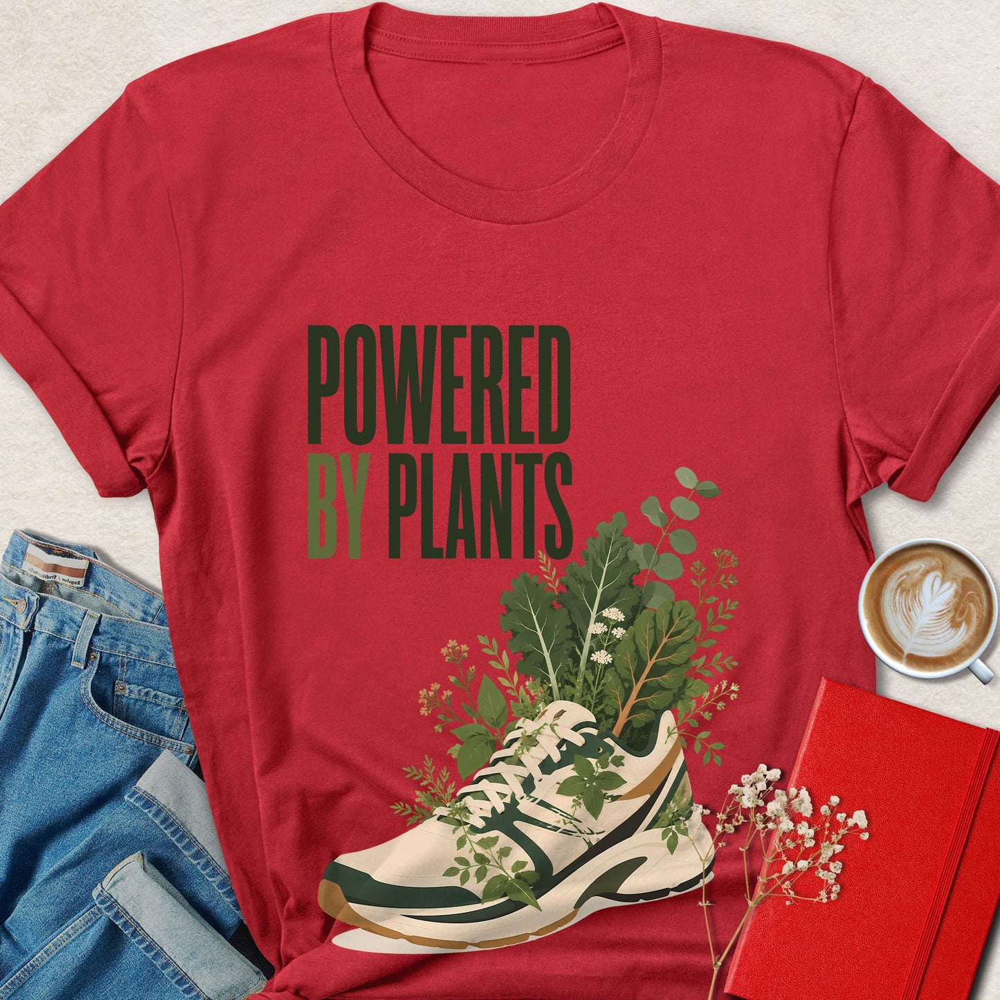 Powered by Plants Sneaker Vegan Plant Based T-Shirt