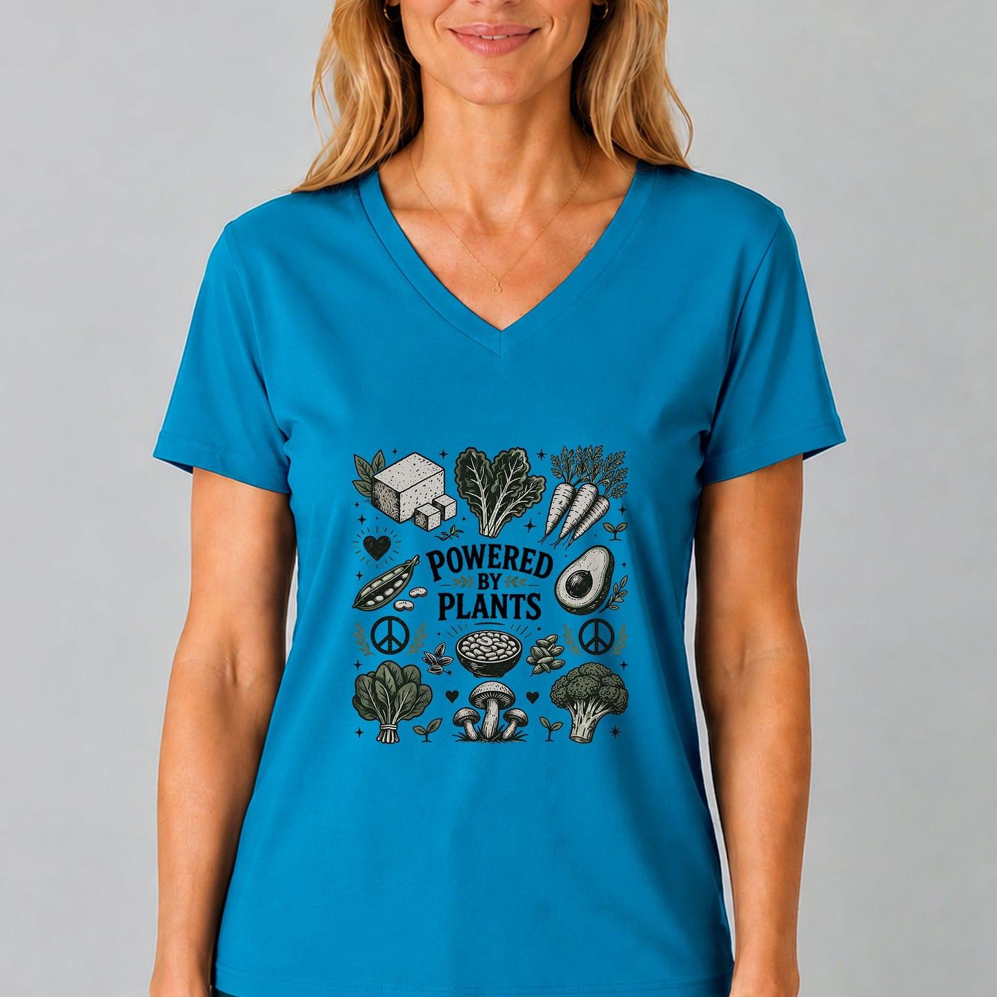 Powered By Plants V-Neck T-Shirt