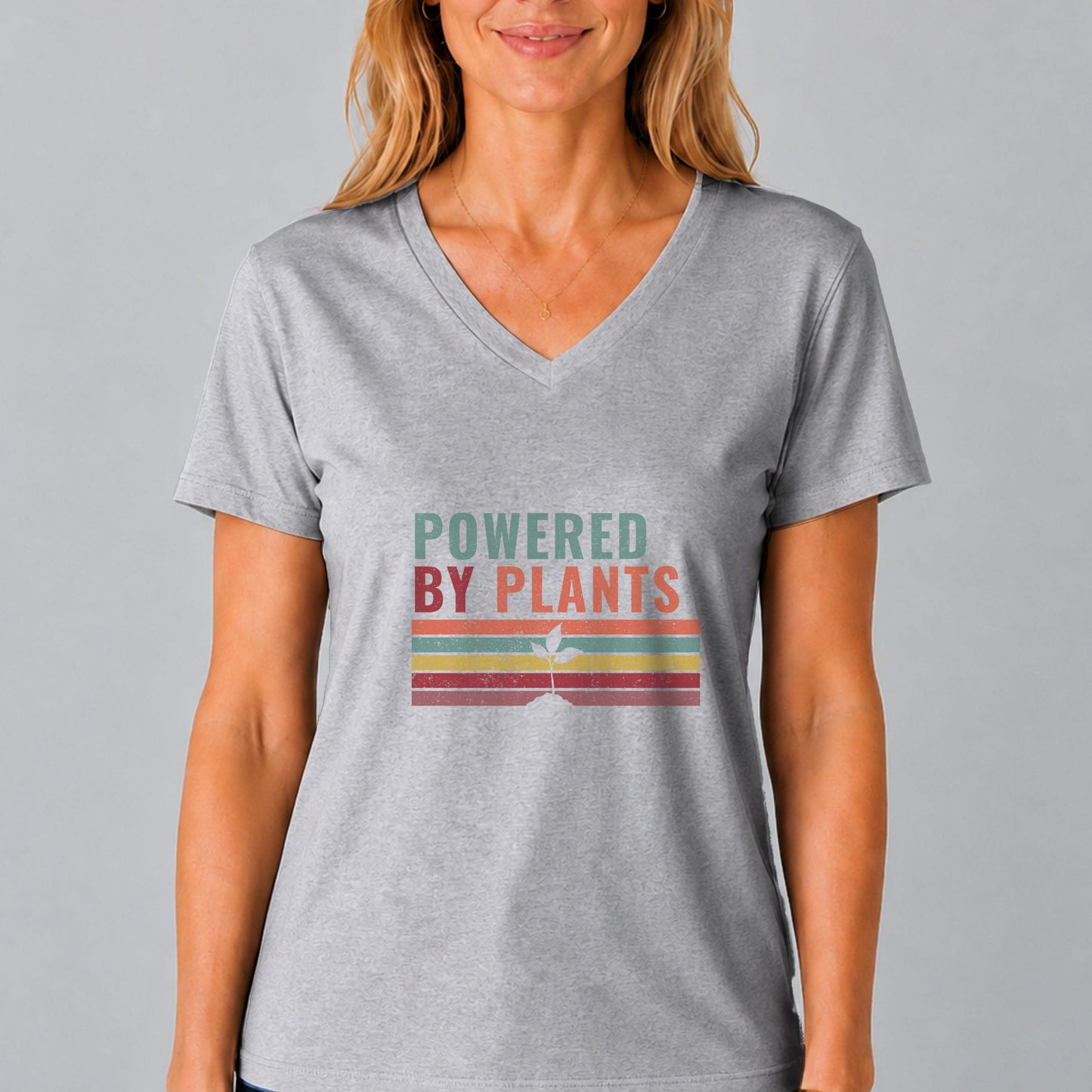 Powered By Plants V-Neck T-Shirt