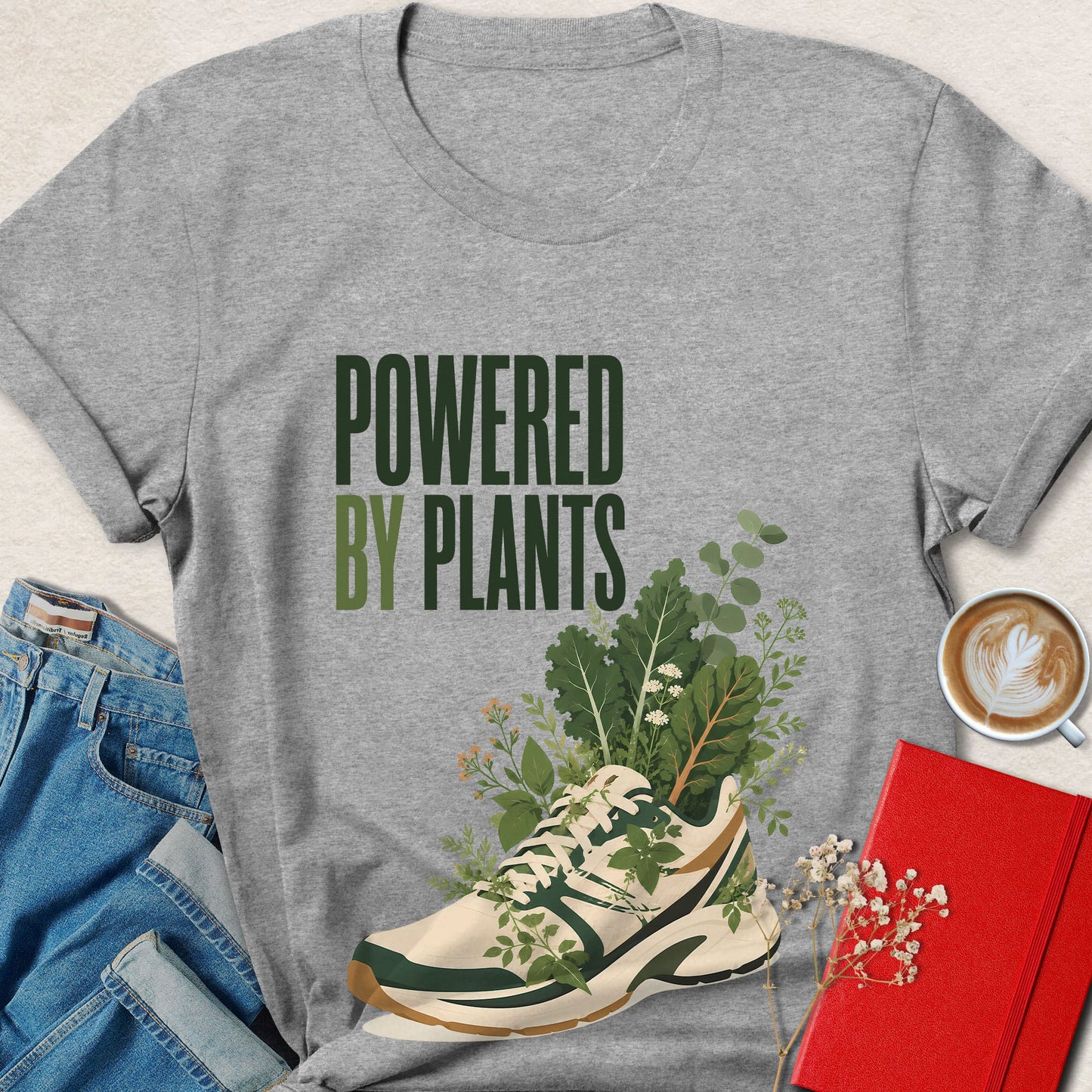 Powered by Plants Sneaker Vegan Plant Based T-Shirt