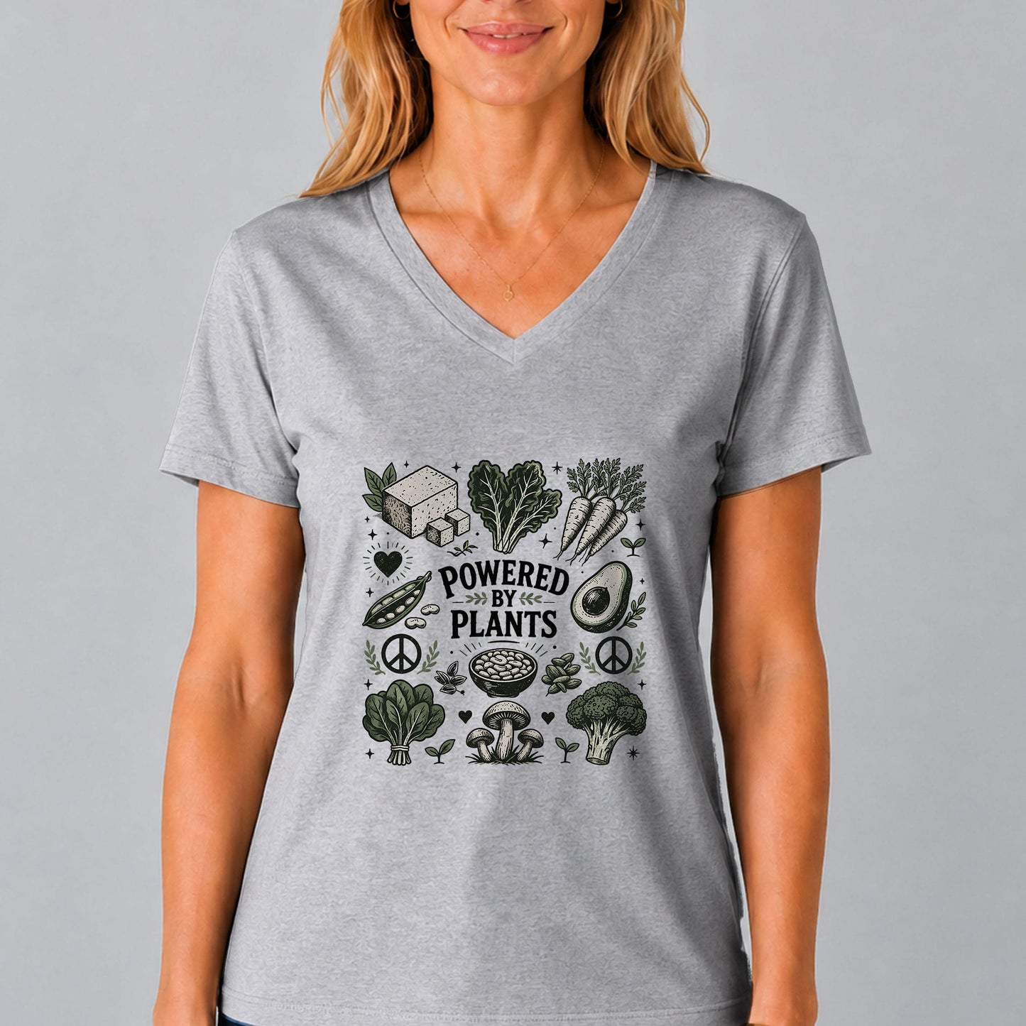 Powered By Plants V-Neck T-Shirt